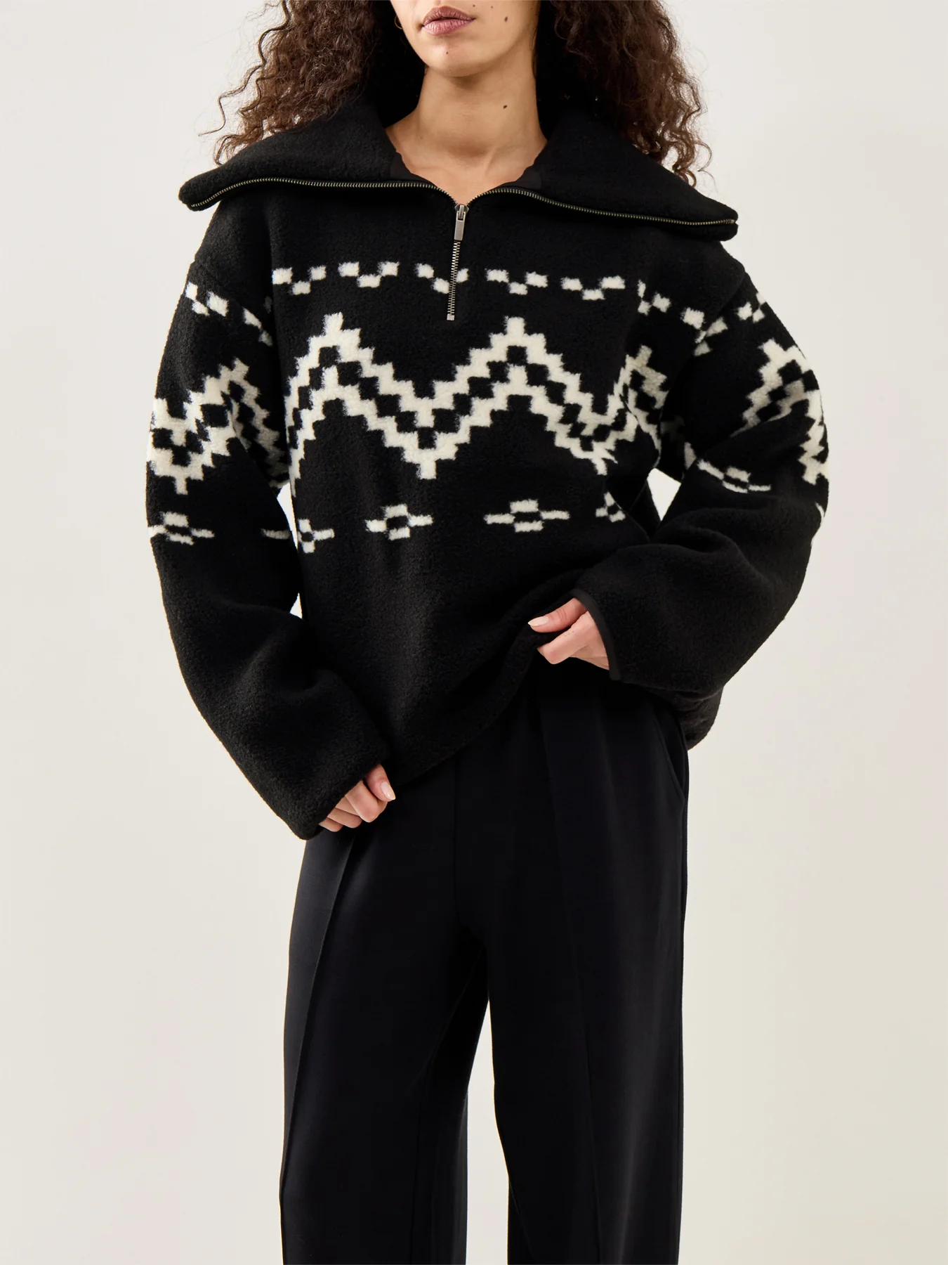 Dayna Half Zip Fleece Black - Image 4