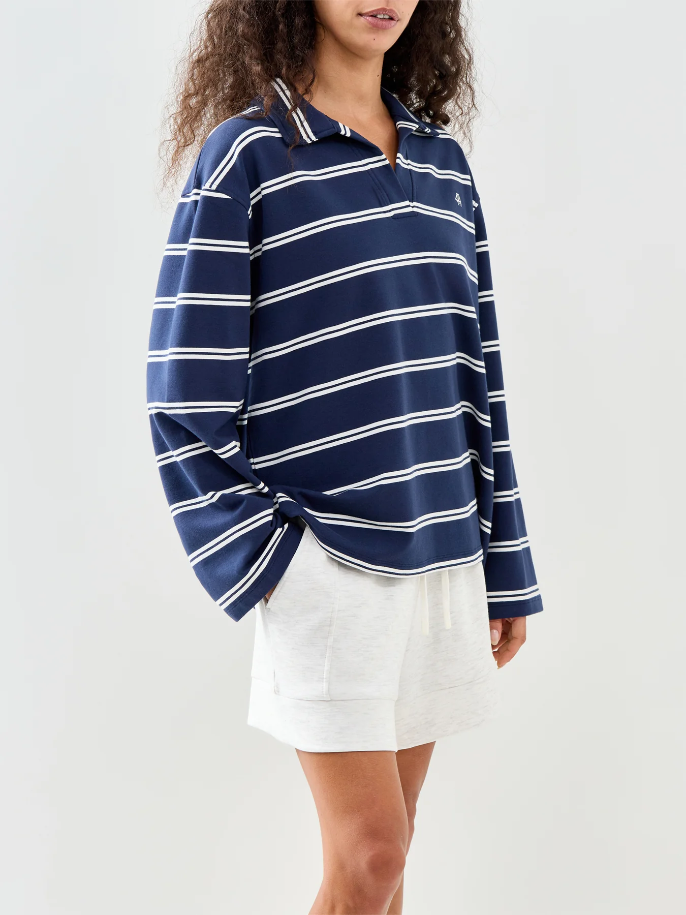 Hailey Stripe Rugby Top Navy - Image 4