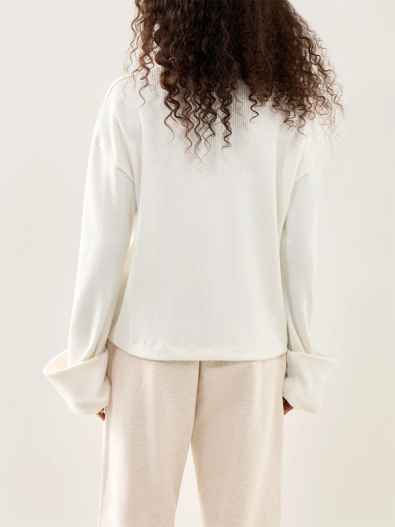 Mahlin Wide Cuff Jumper Cream - Image 5