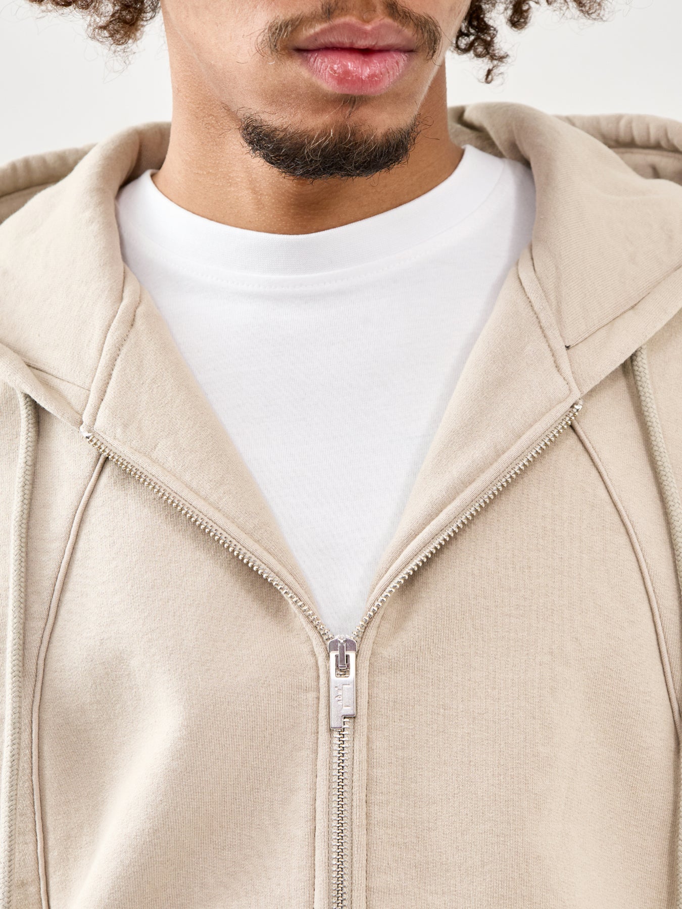Millbank Zip Hoodie Beige - Image 3