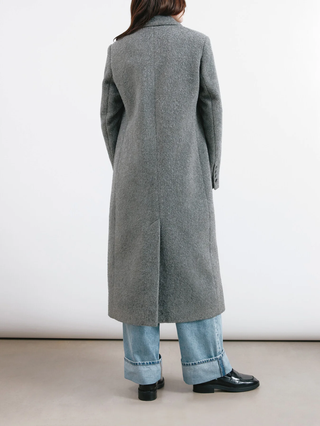 Double Breasted Coat Grey - Image 2