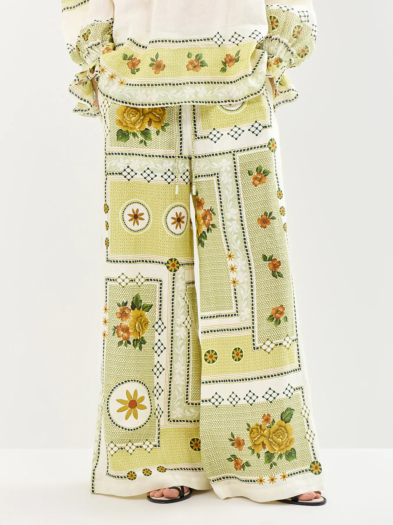 Dixie Wide Leg Trousers Green - Image 4