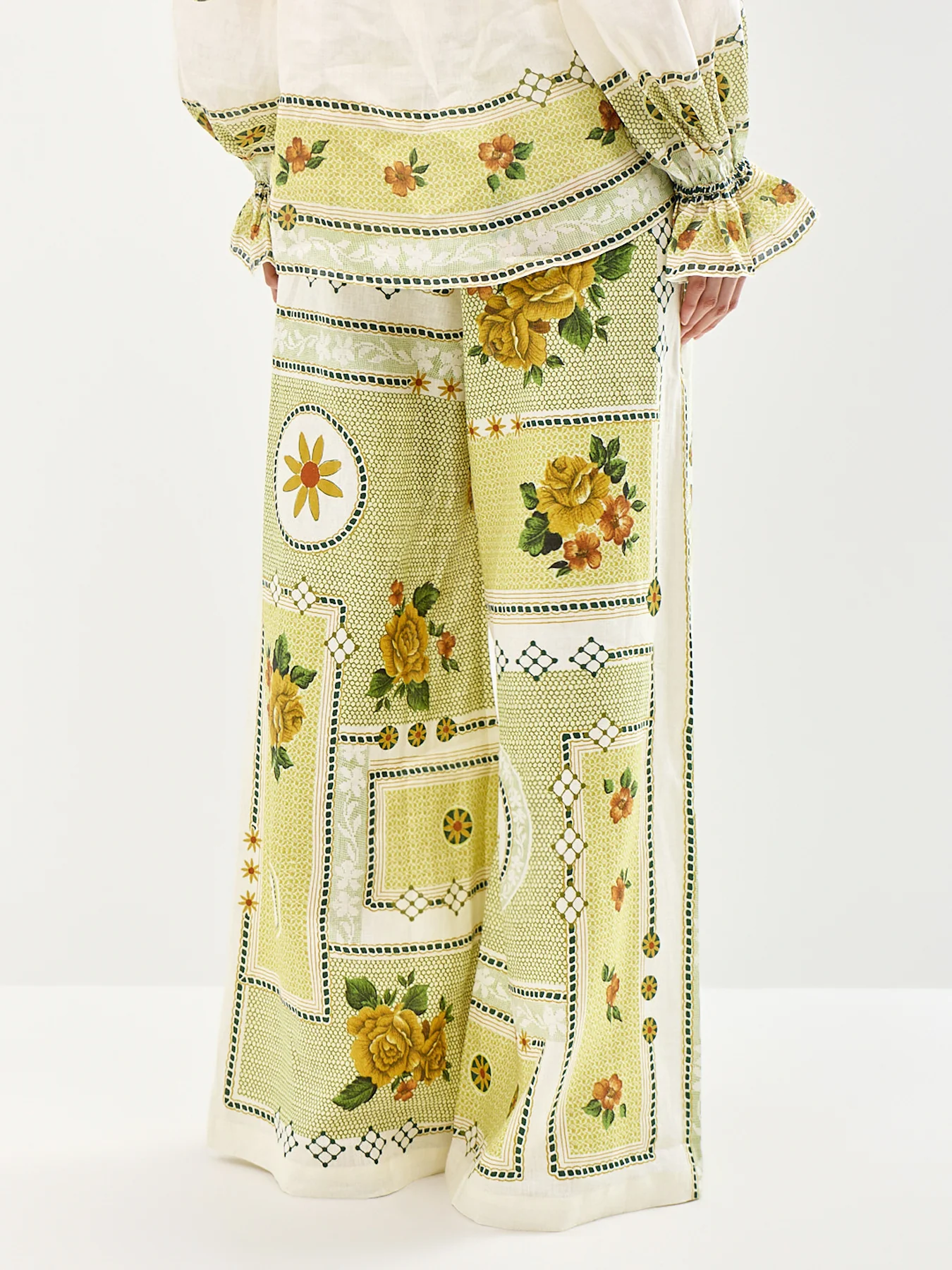 Dixie Wide Leg Trousers Green - Image 5