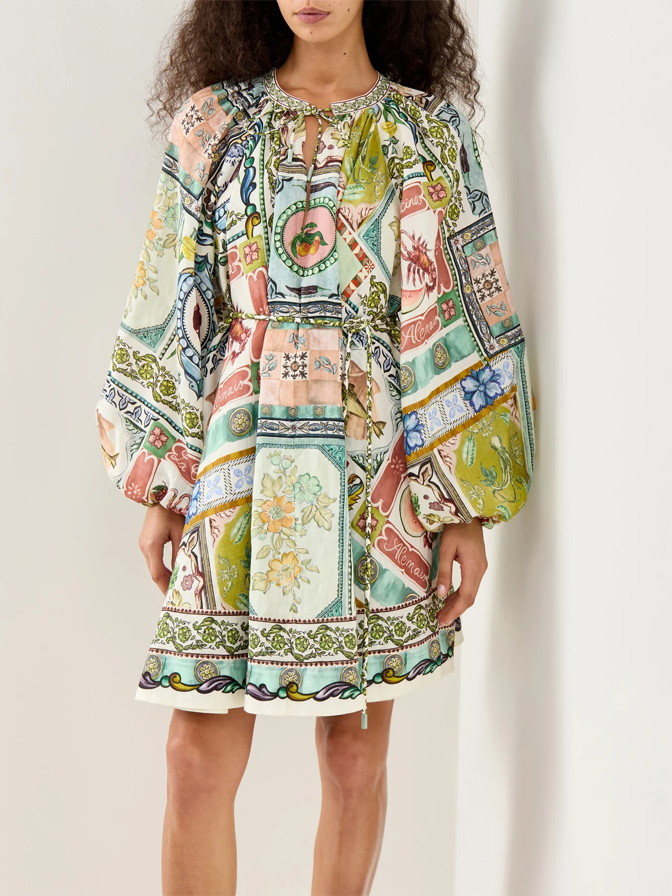 Tommasina Mini Dress Linen White - Image 4