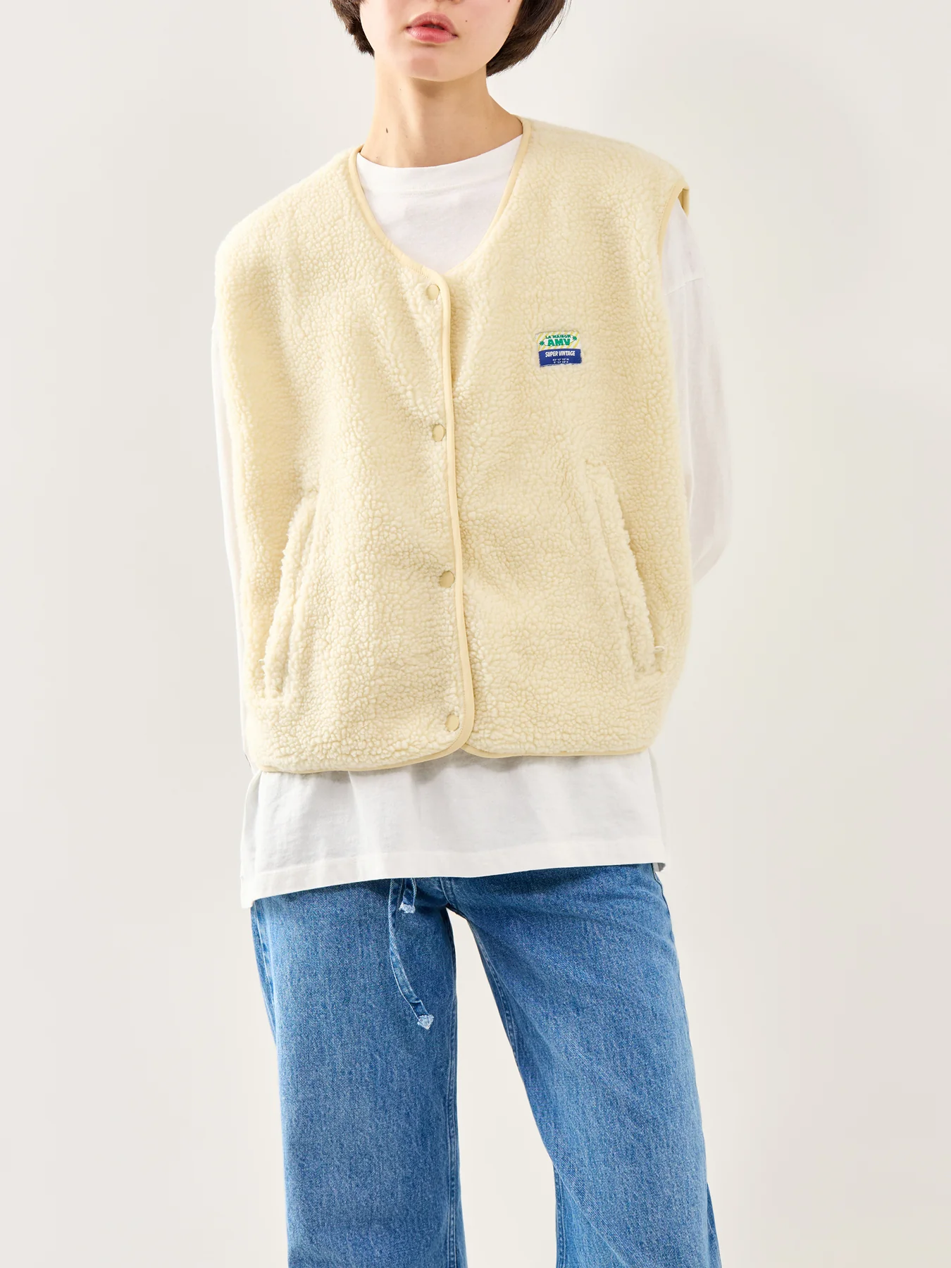 Hoktown Wool Gilet Cream - Image 4
