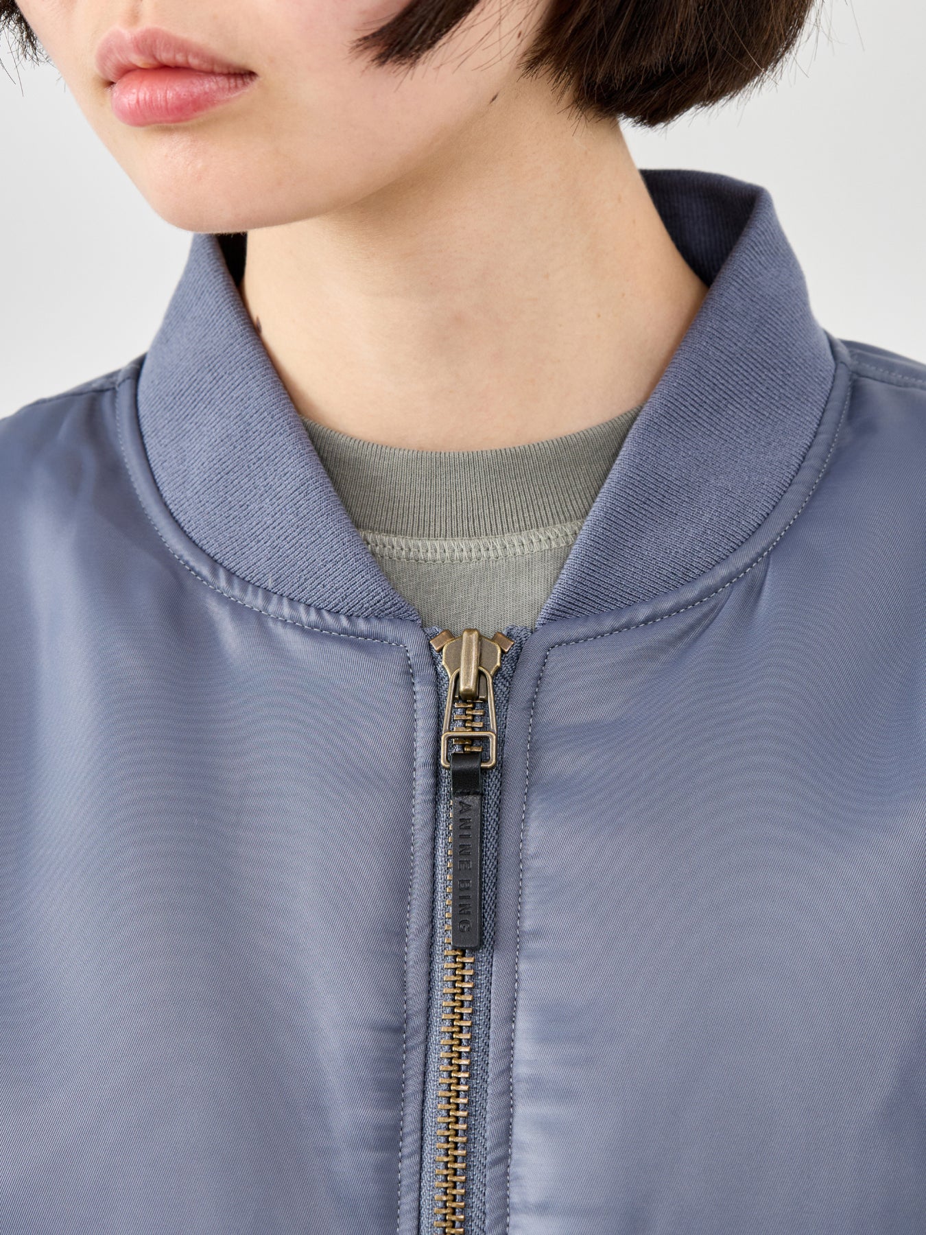 Cropped Leon Bomber Jacket Grey - Image 3
