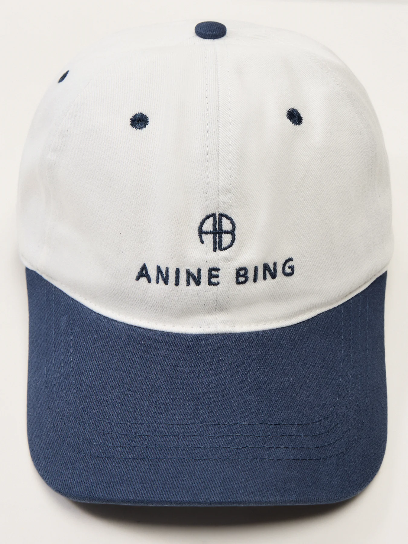 Jeremy Baseball Cap Ivory And Navy - Image 3
