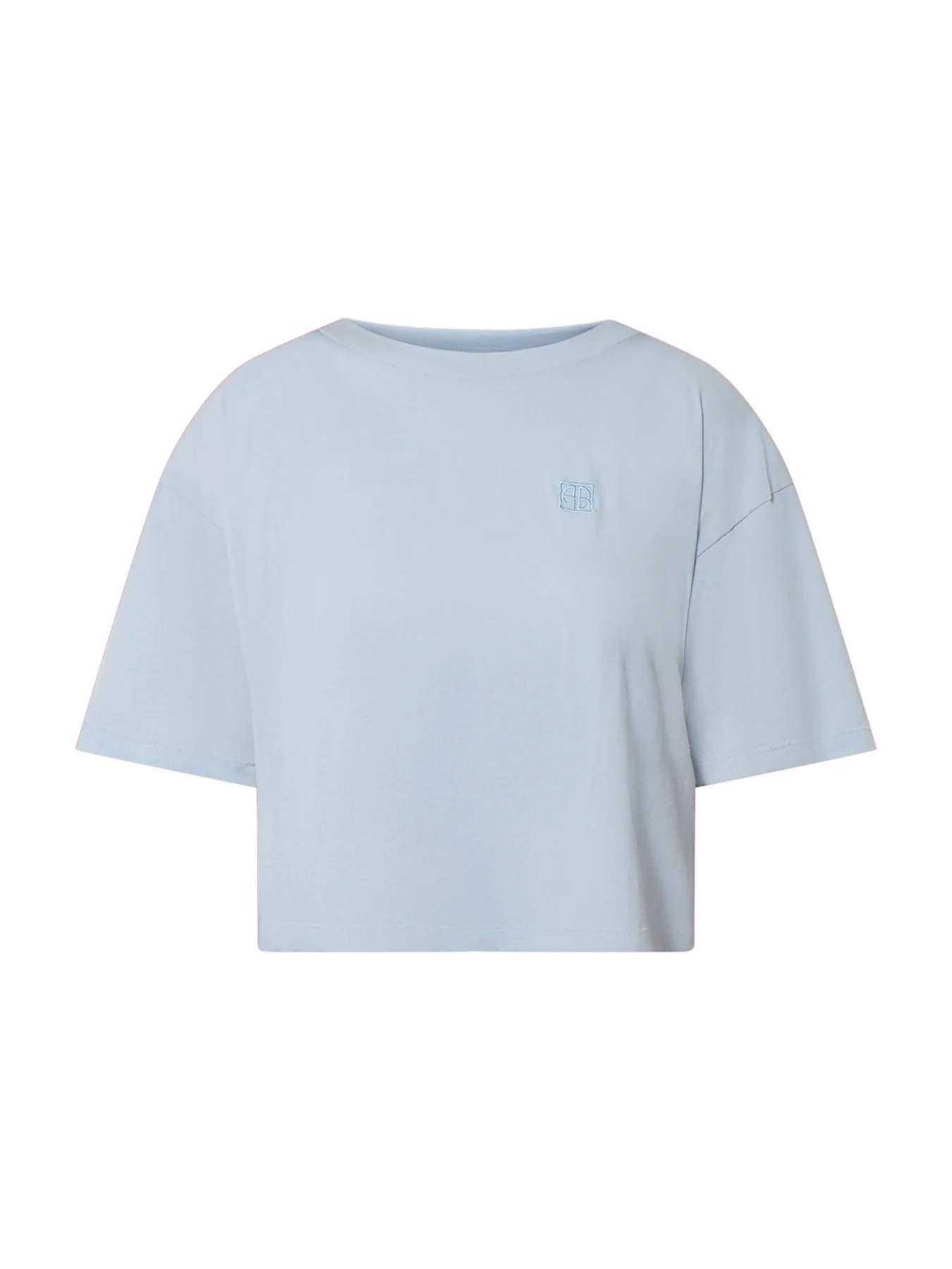 Monogram Cropped Jersey Tee Blue