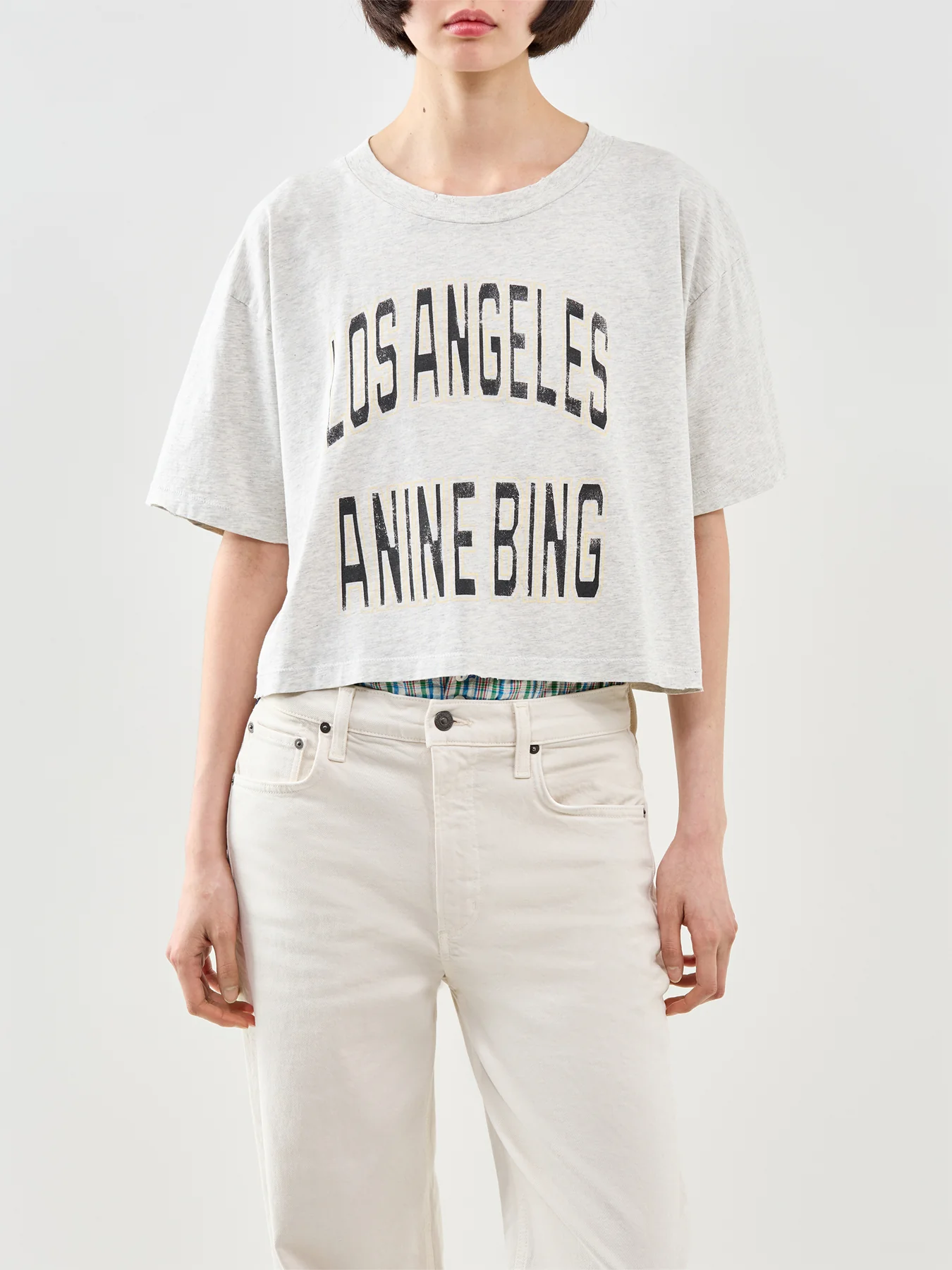 Johnny Cropped Tee Grey Melange - Image 4