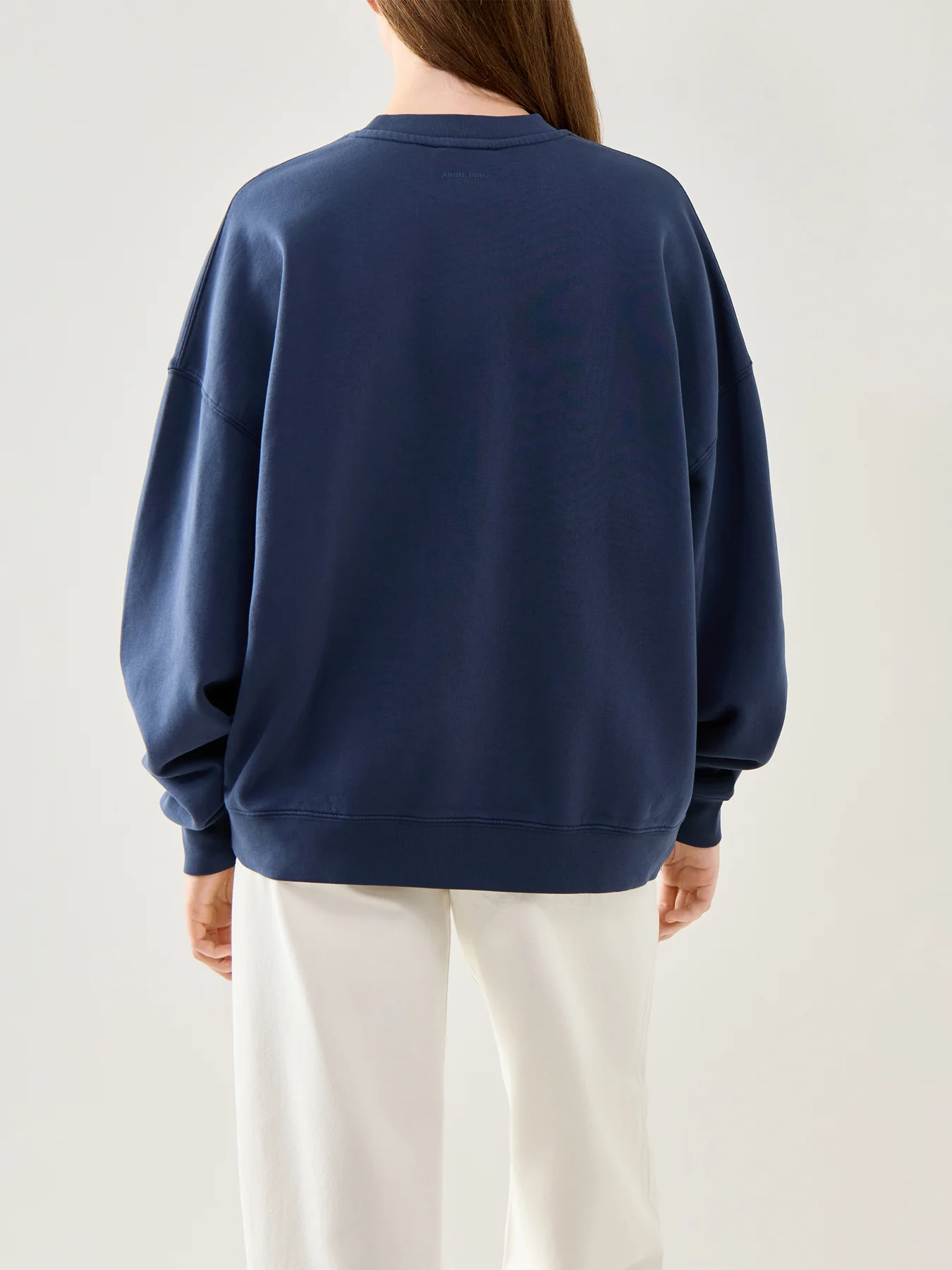 Miles Oversized Sweatshirt Letterman Cotton Dark Blue - Image 5