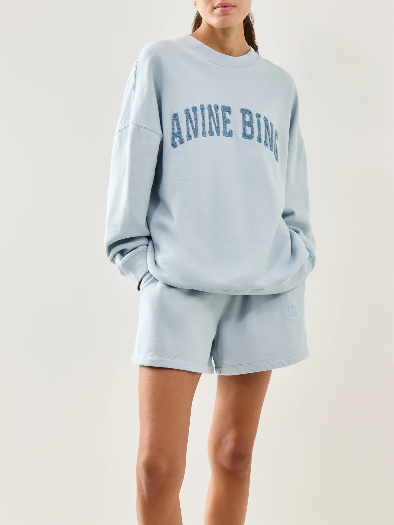 Miles Relaxed Logo Sweatshirt Blue - Image 4