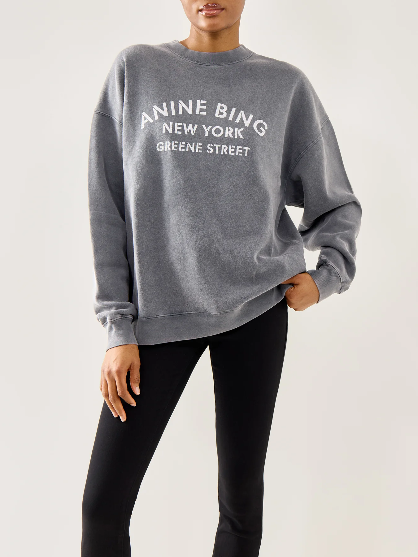 Miles Sweatshirt NY Washed Black - Image 4
