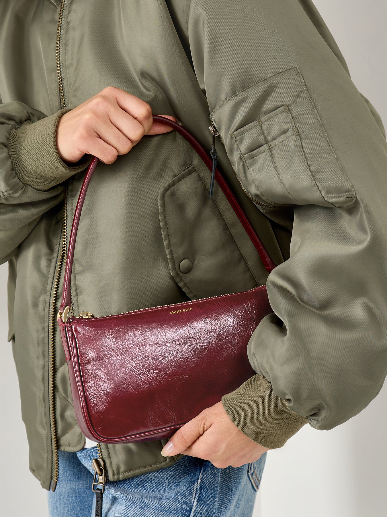Mini Elly Patent Bag Burgundy - Image 2