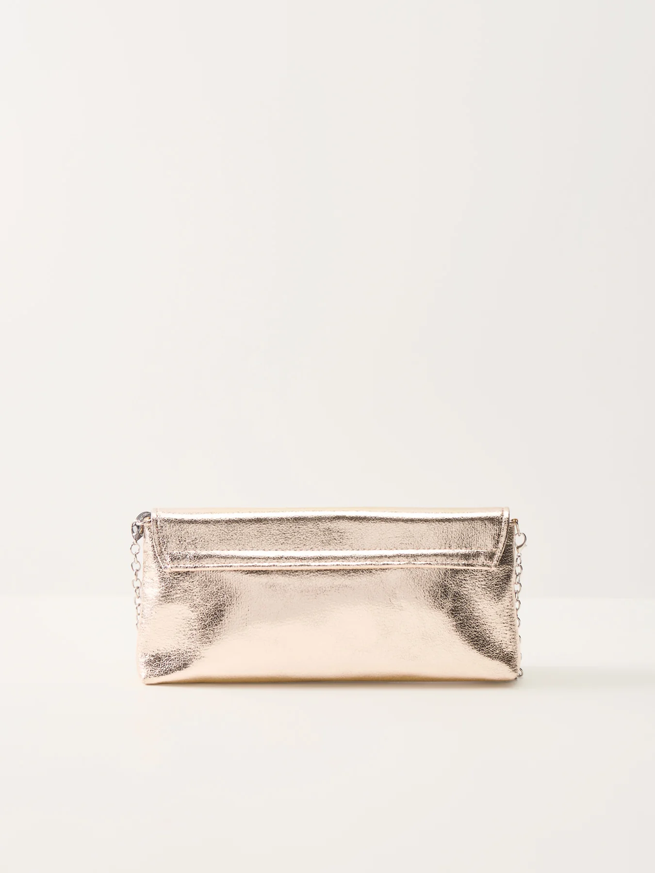 Metallic Foldover Clutch Silver - Image 3