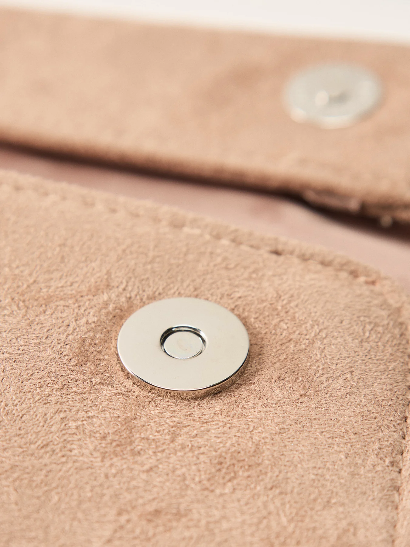 Suede Foldover Clutch Brown - Image 5