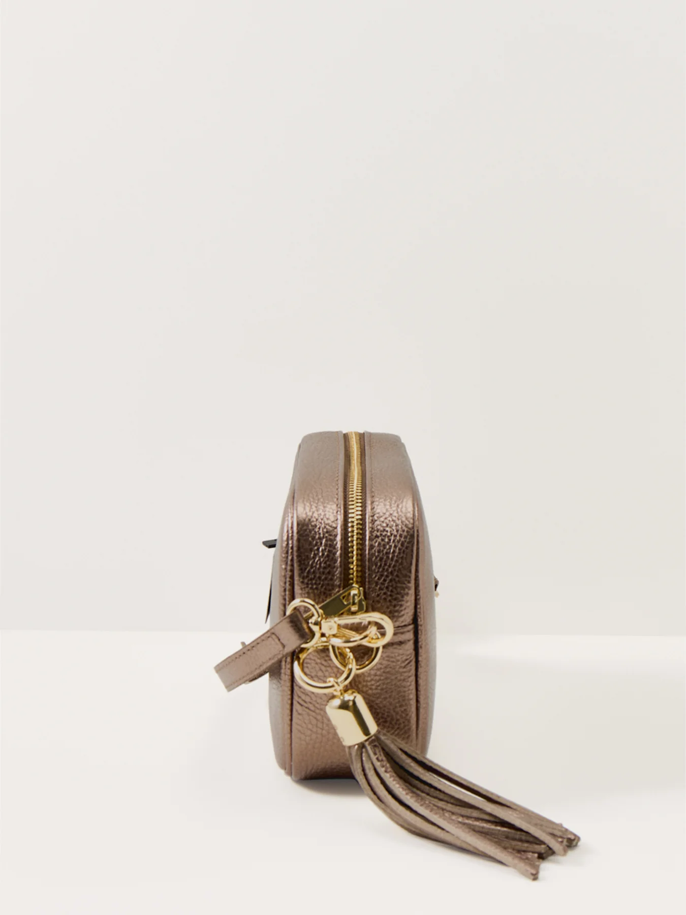 Tassel Leather Crossbody Bag Bronze - Image 4