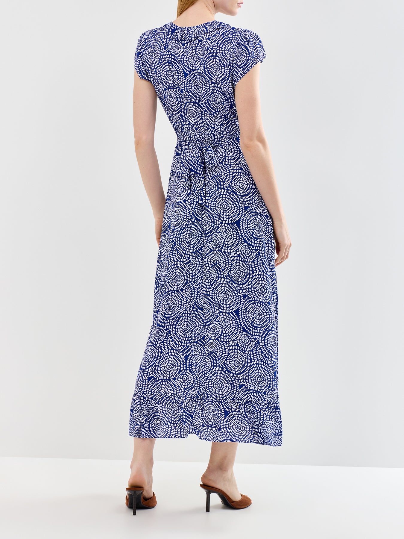 Demi EcoVero Wrap Midi Dress Navy - Image 5