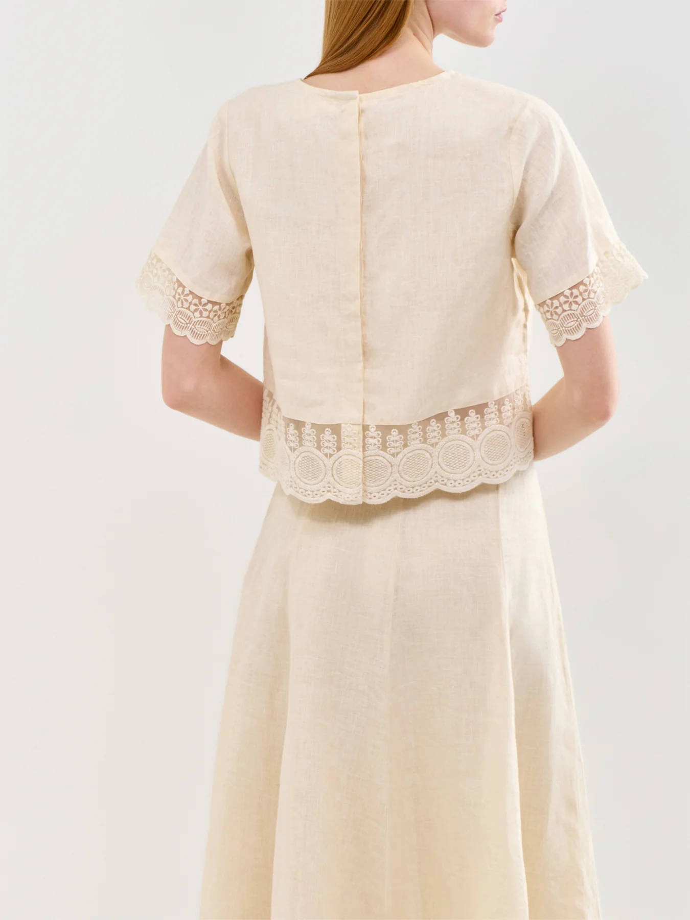 Linen Lace Top Cream - Image 5