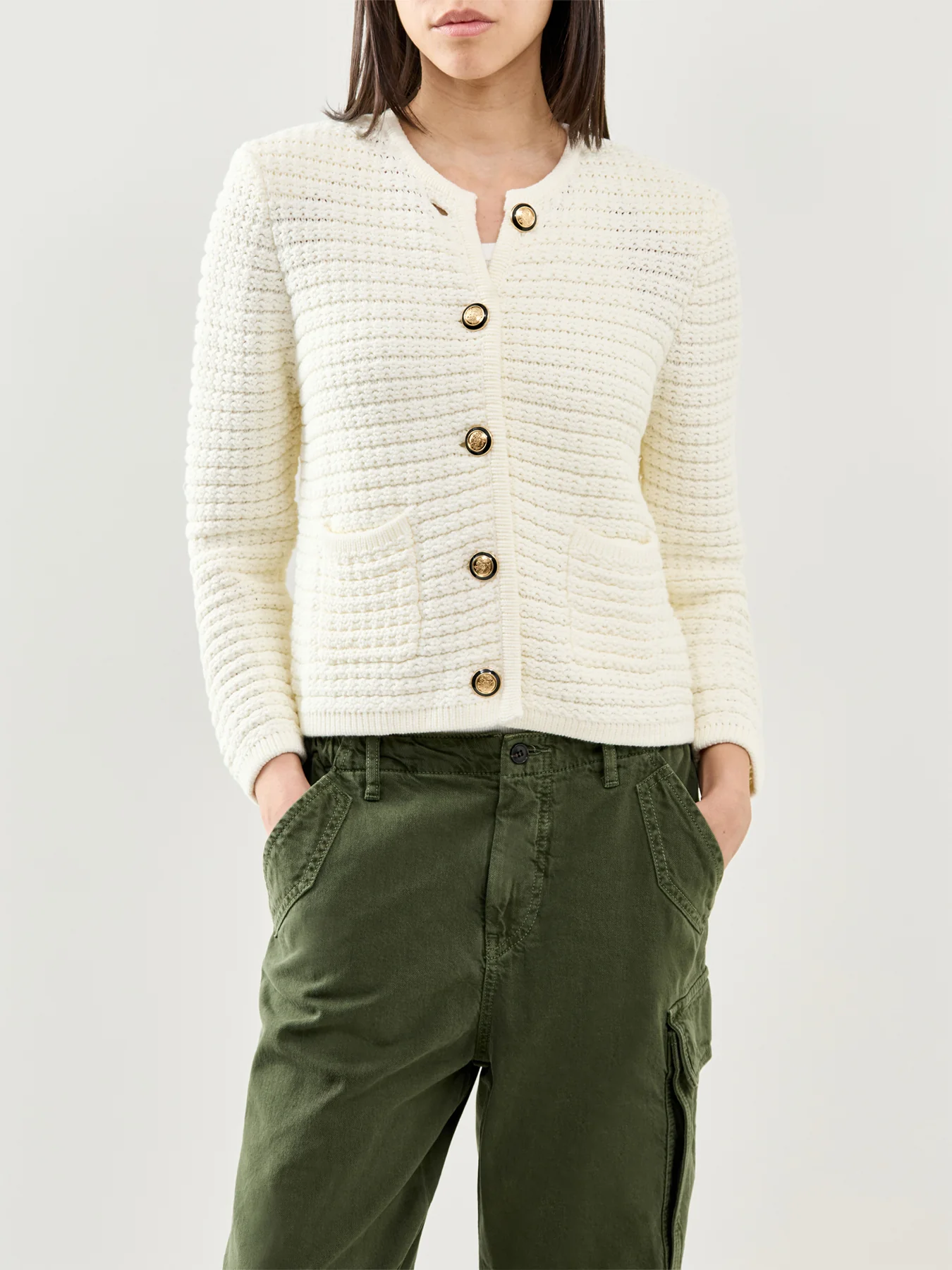 Gaspard Knit Cardigan Cream - Image 4