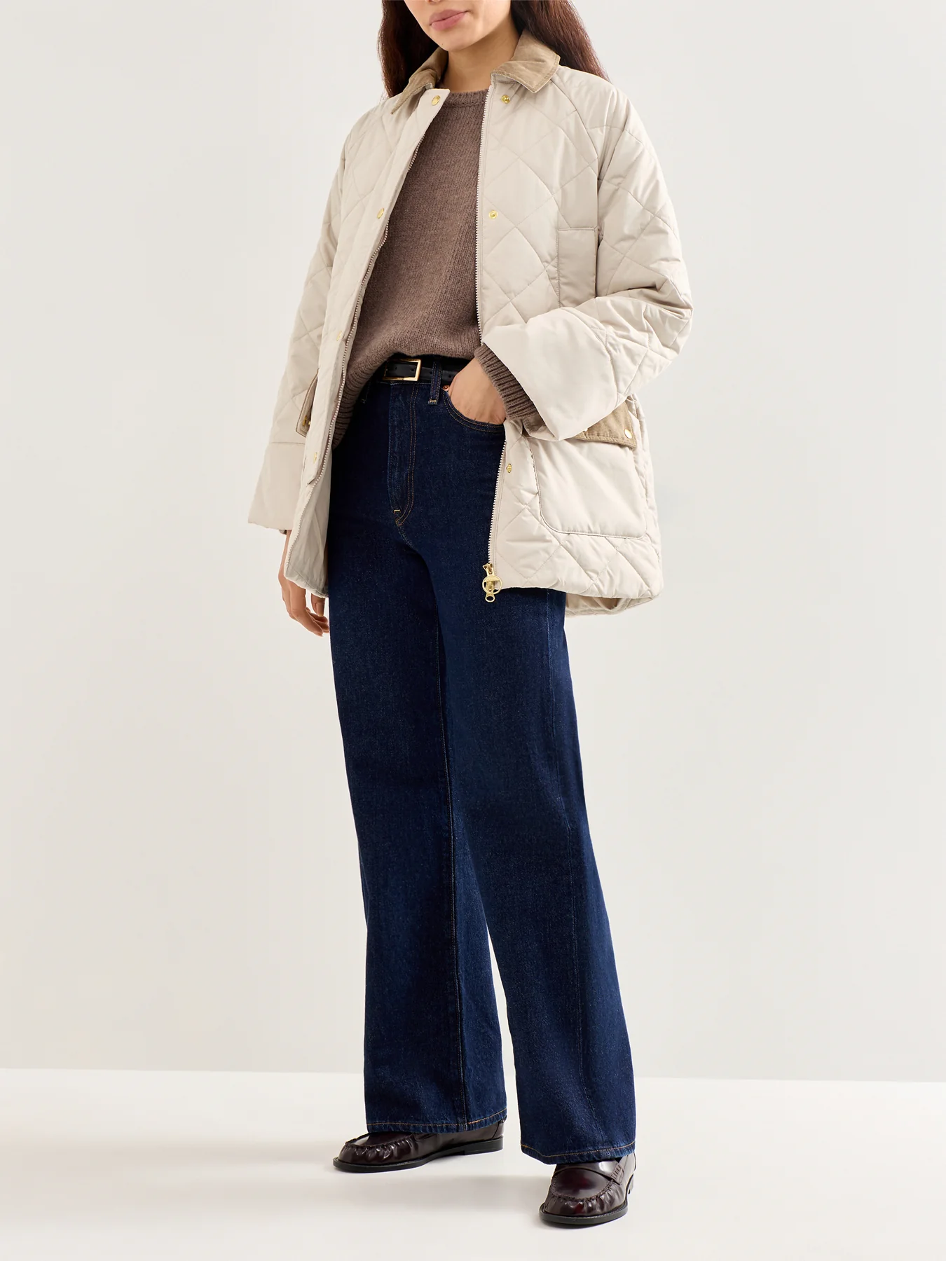 Aldburgh Quilted Jacket Cream - Image 2