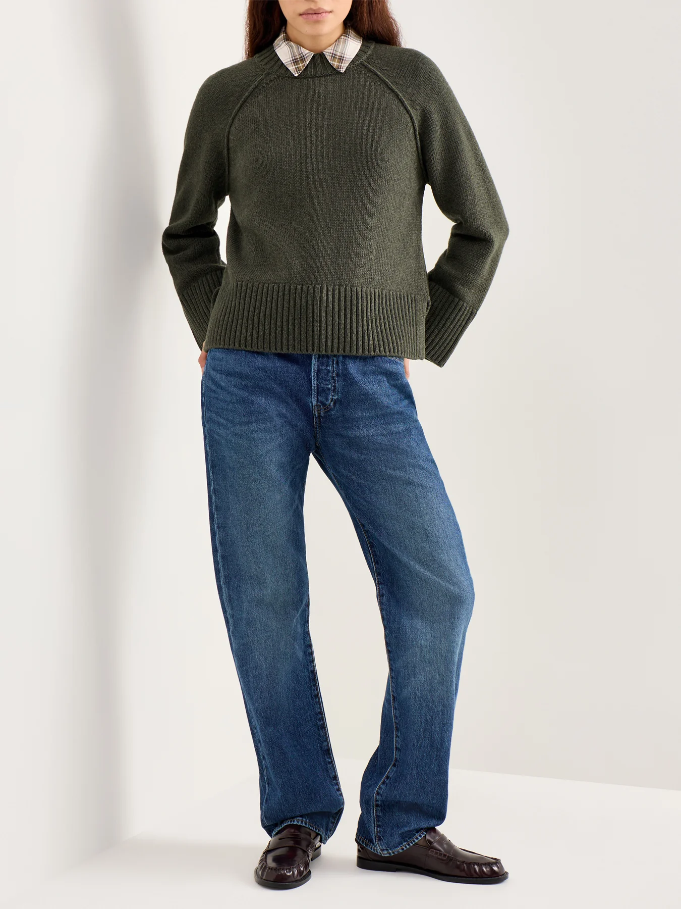 Ashdon Knitted Jumper Green - Image 2