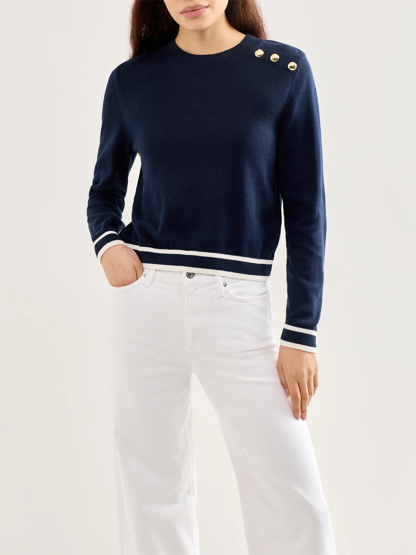 Avery Knitted Jumper Navy - Image 3