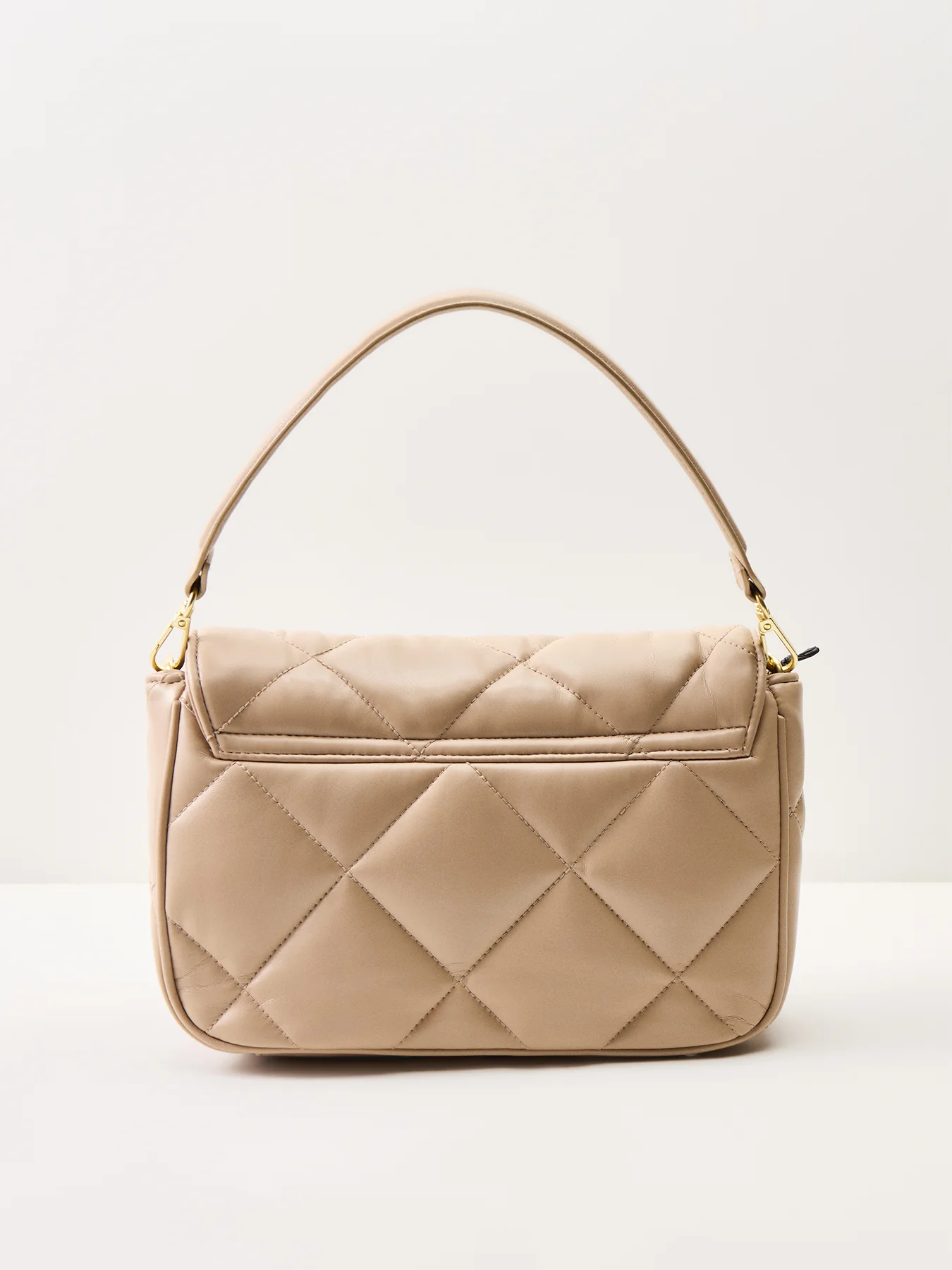 B.Intl Soft Quilt Shoulder Bag Beige - Image 3
