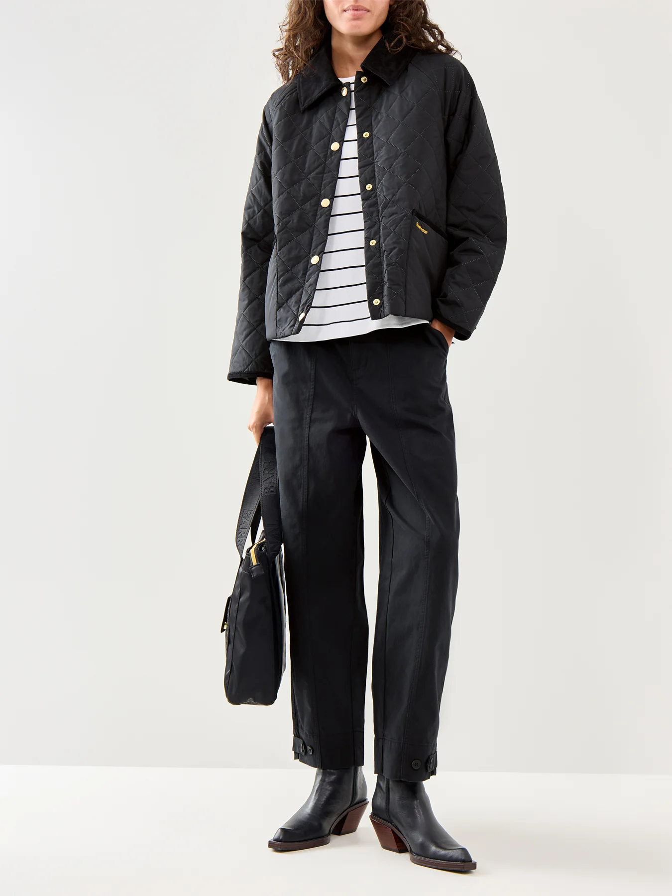 Womens Barbour Anise Quilted Jacket Black - Image 2