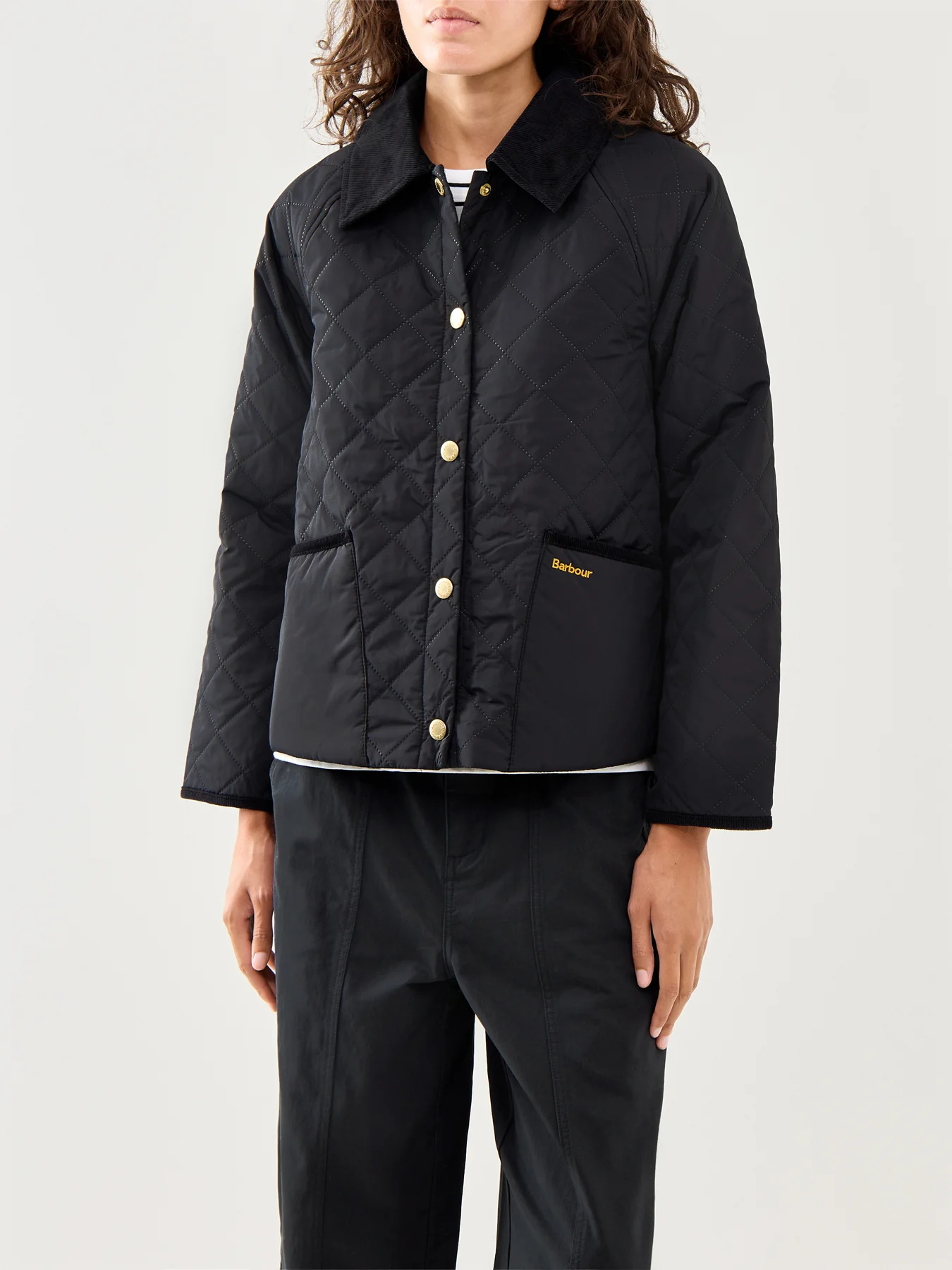 Womens Barbour Anise Quilted Jacket Black - Image 4