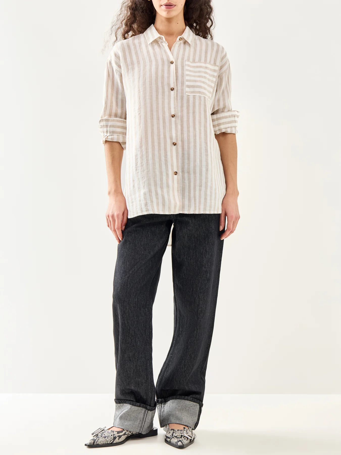 Annie Shirt Light Sand Stripe - Image 2