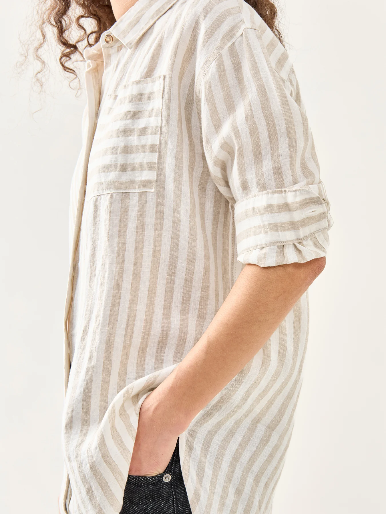 Annie Shirt Light Sand Stripe - Image 3