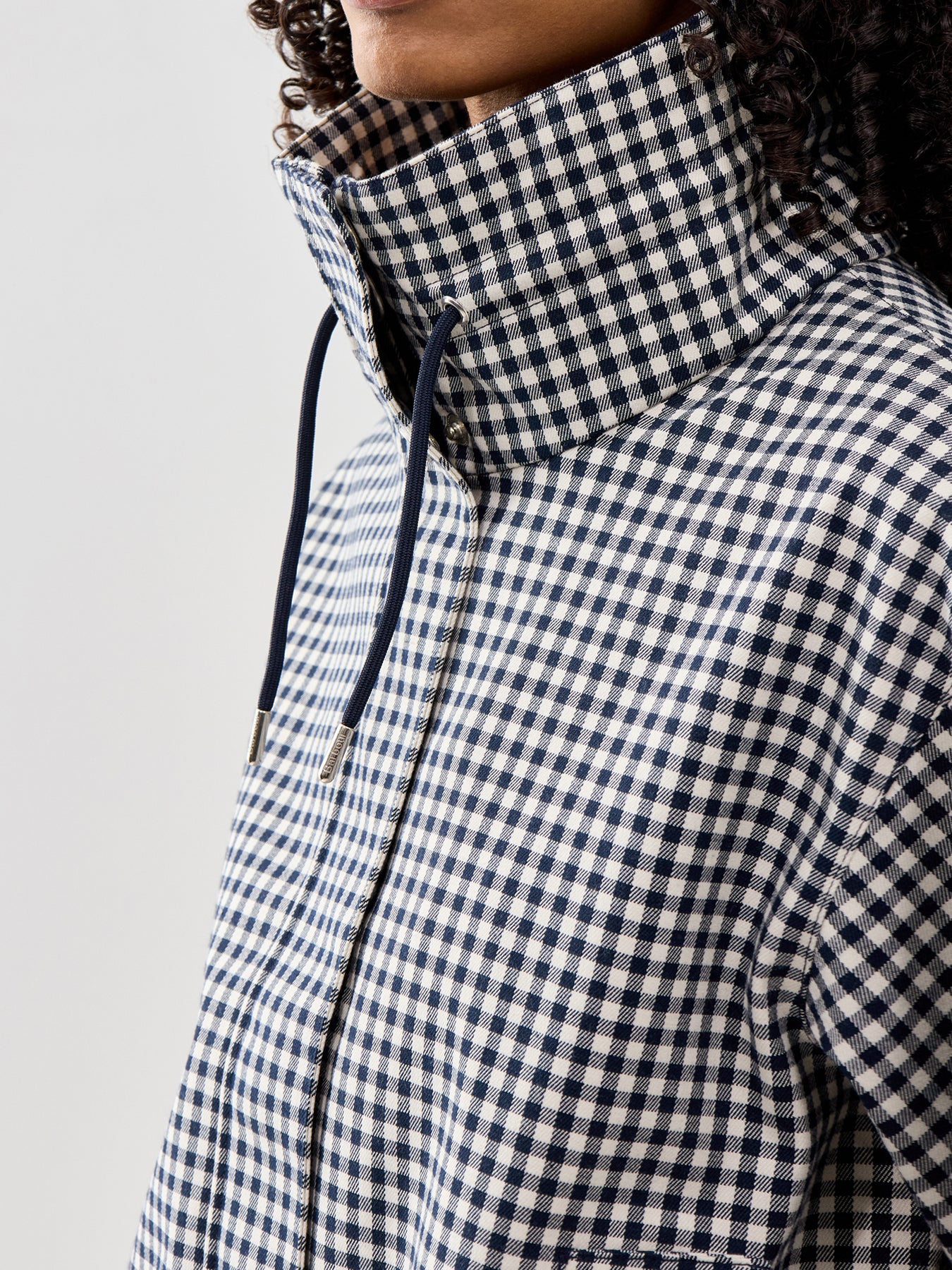 Bronwyn Check Showerproof Jacket Navy - Image 3