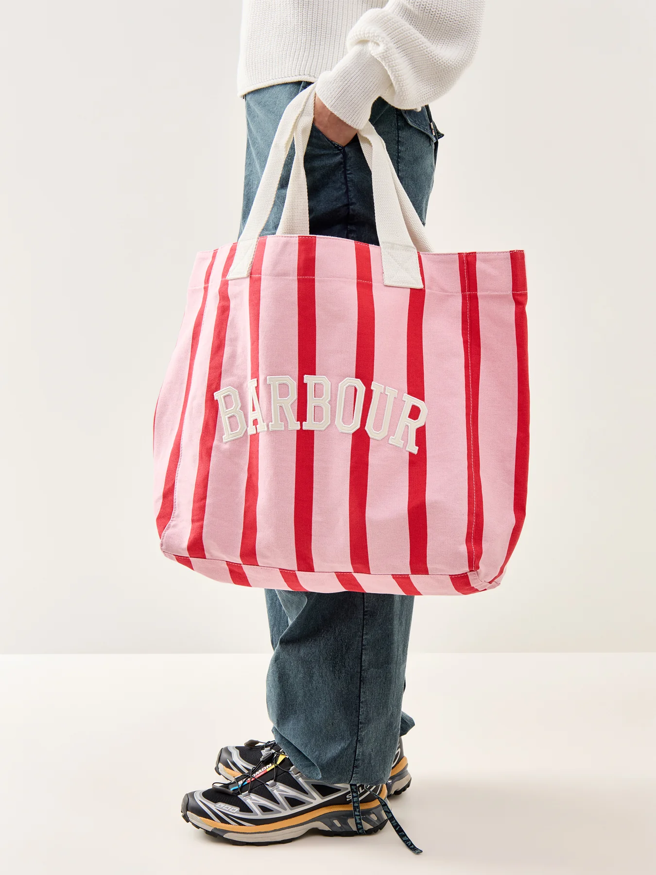 Emily Stripe Tote Bag Pink - Image 2