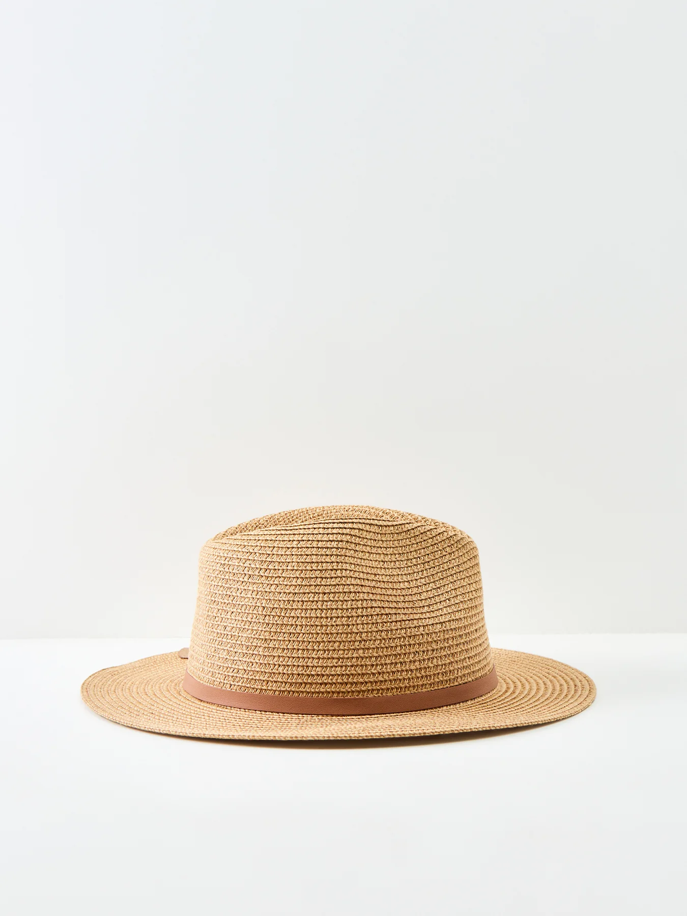 Evelyn Braid Trilby Hat Tan - Image 2