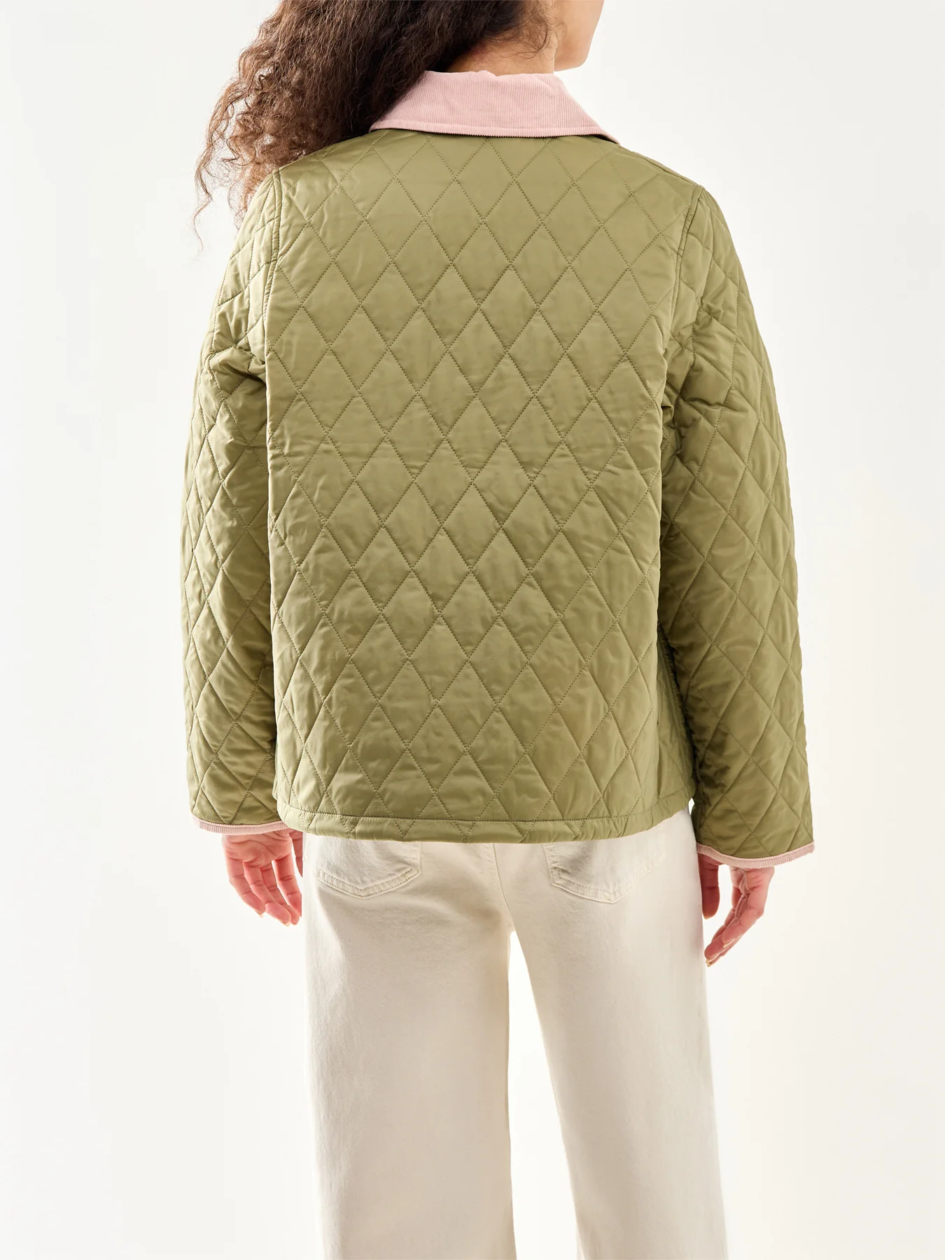 Icons Cropped Liddesdale Quilted Jacket Olive Green - Image 5