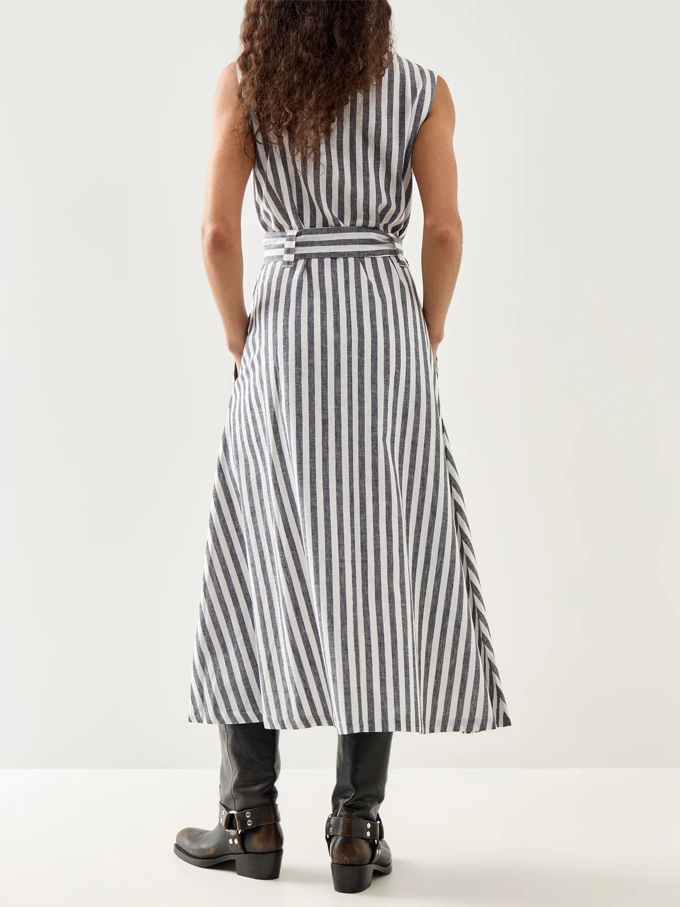 Inez Midi Dress Navy Stripe - Image 5