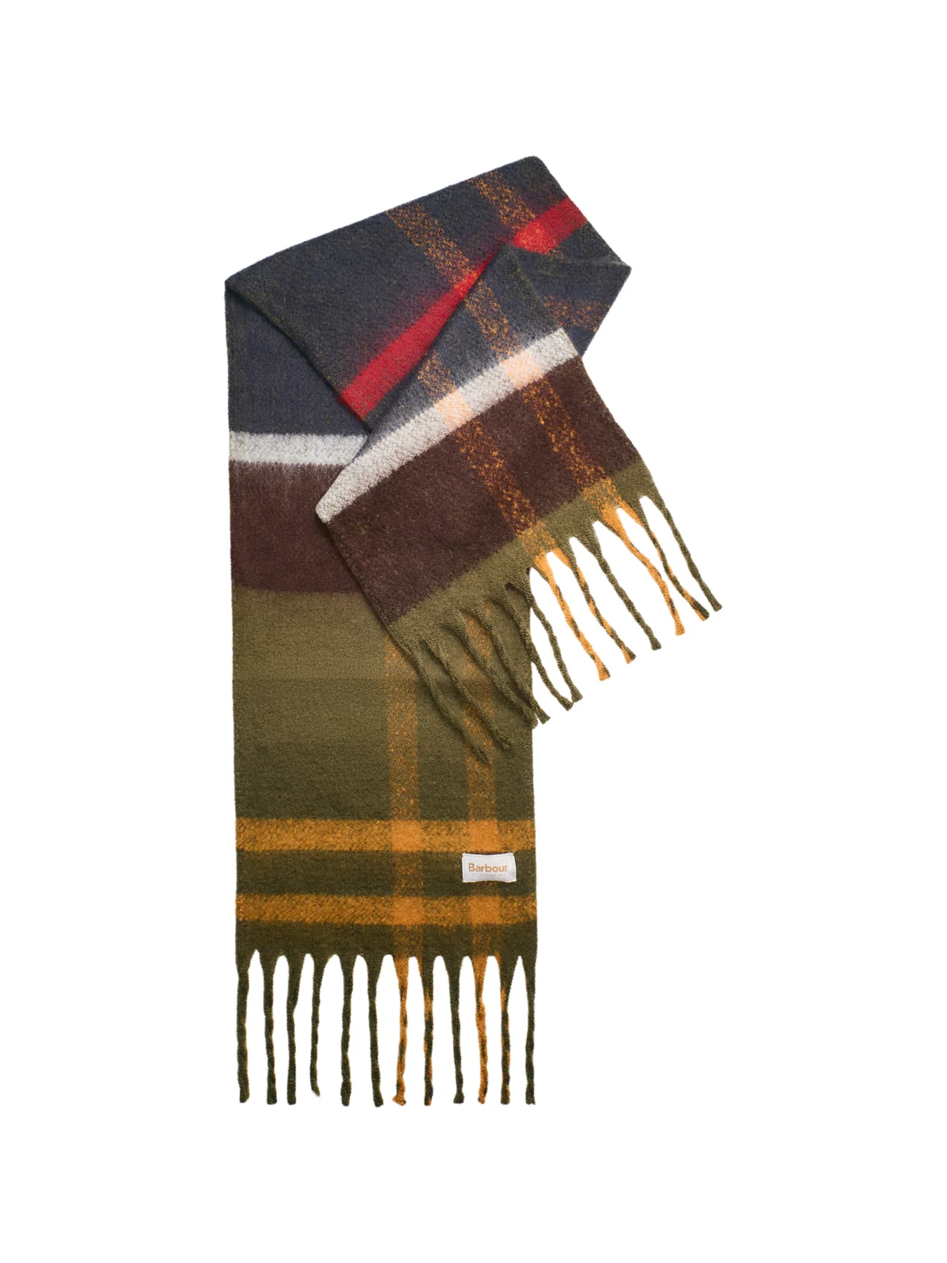 Isla Tartan Boucle Scarf Blue