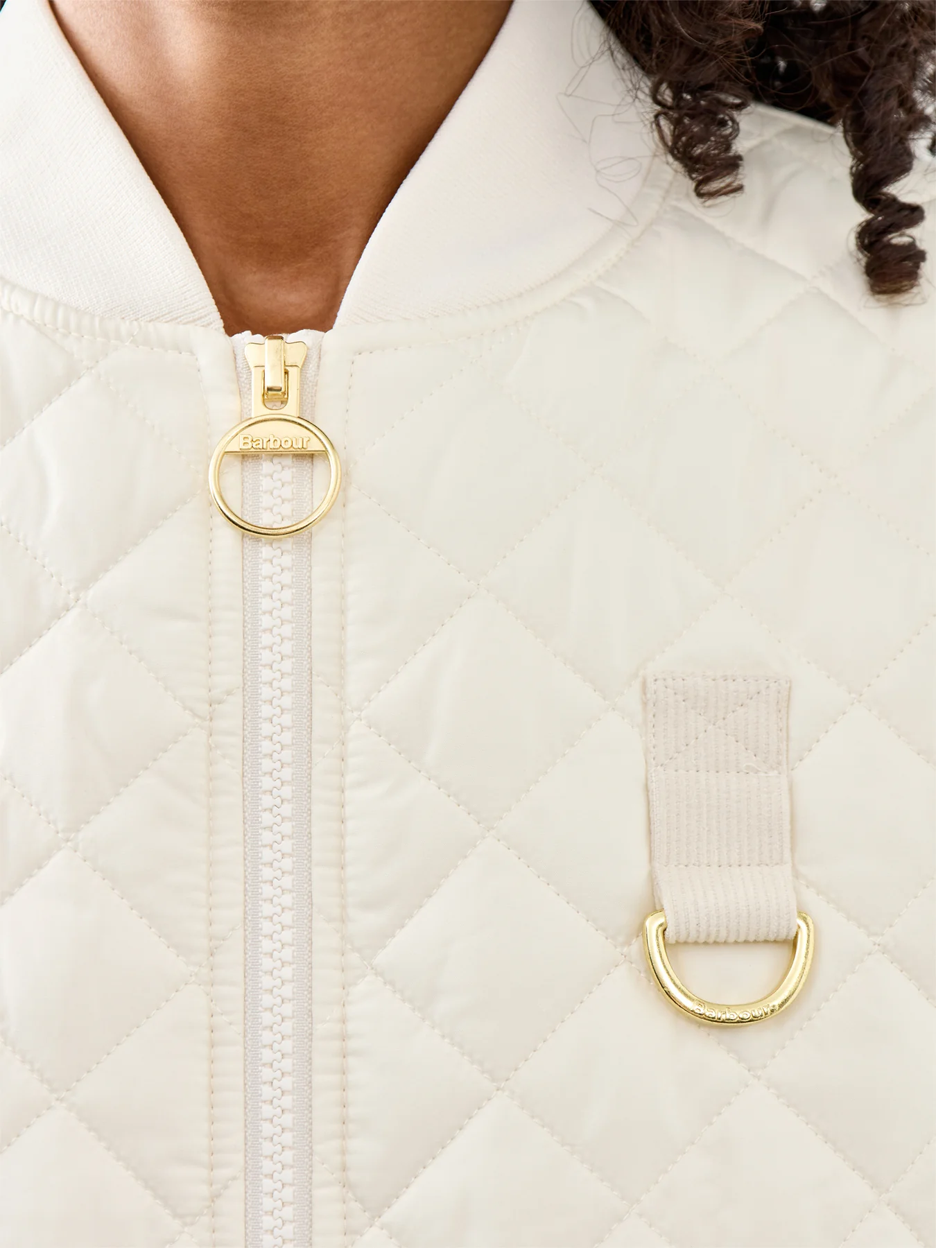 Womens White Barbour Reyna Quilt Jacket - Image 3