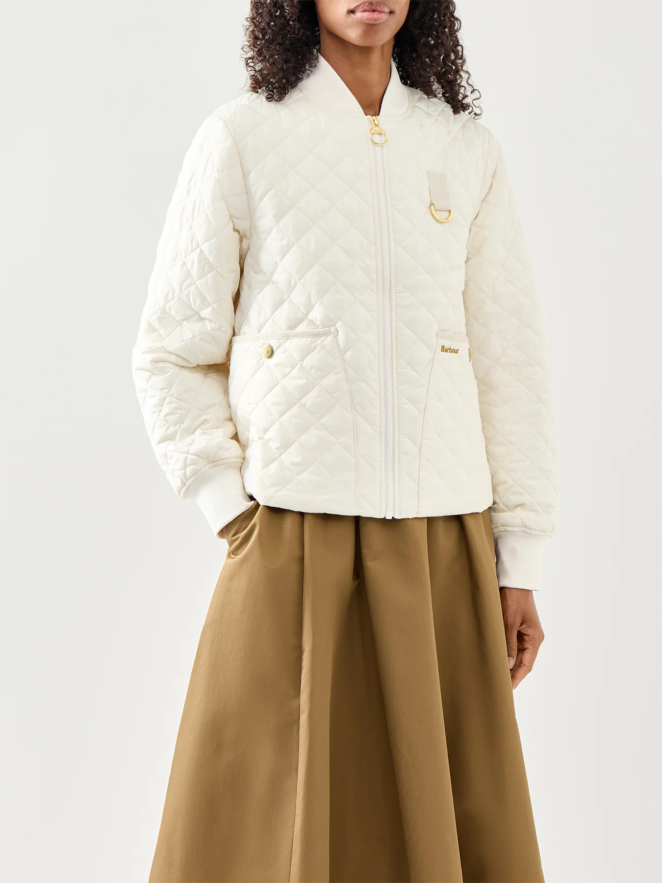 Womens White Barbour Reyna Quilt Jacket - Image 4