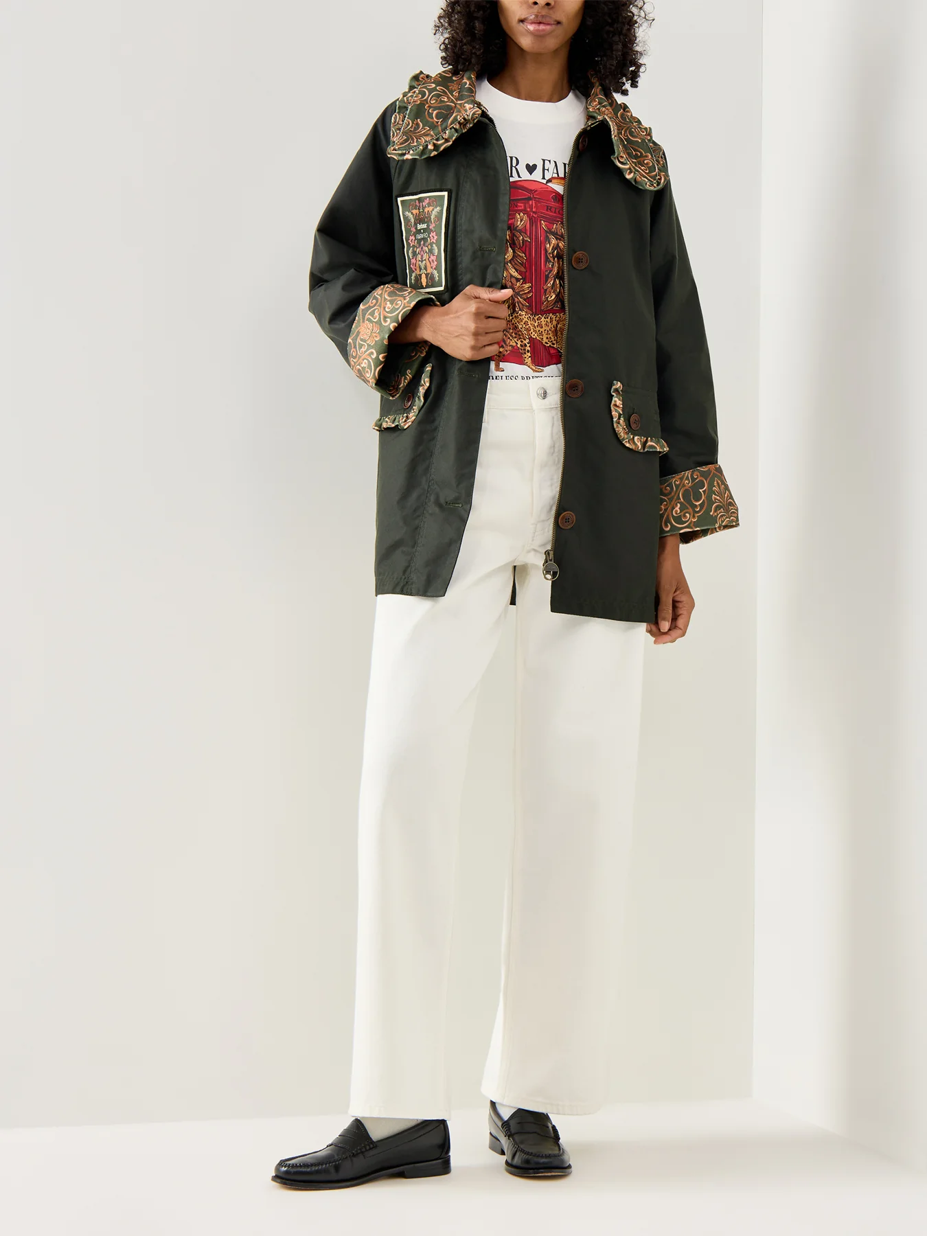 Womens Barbour X Farm Rio Maria-Clara Wax Jacket - Image 2
