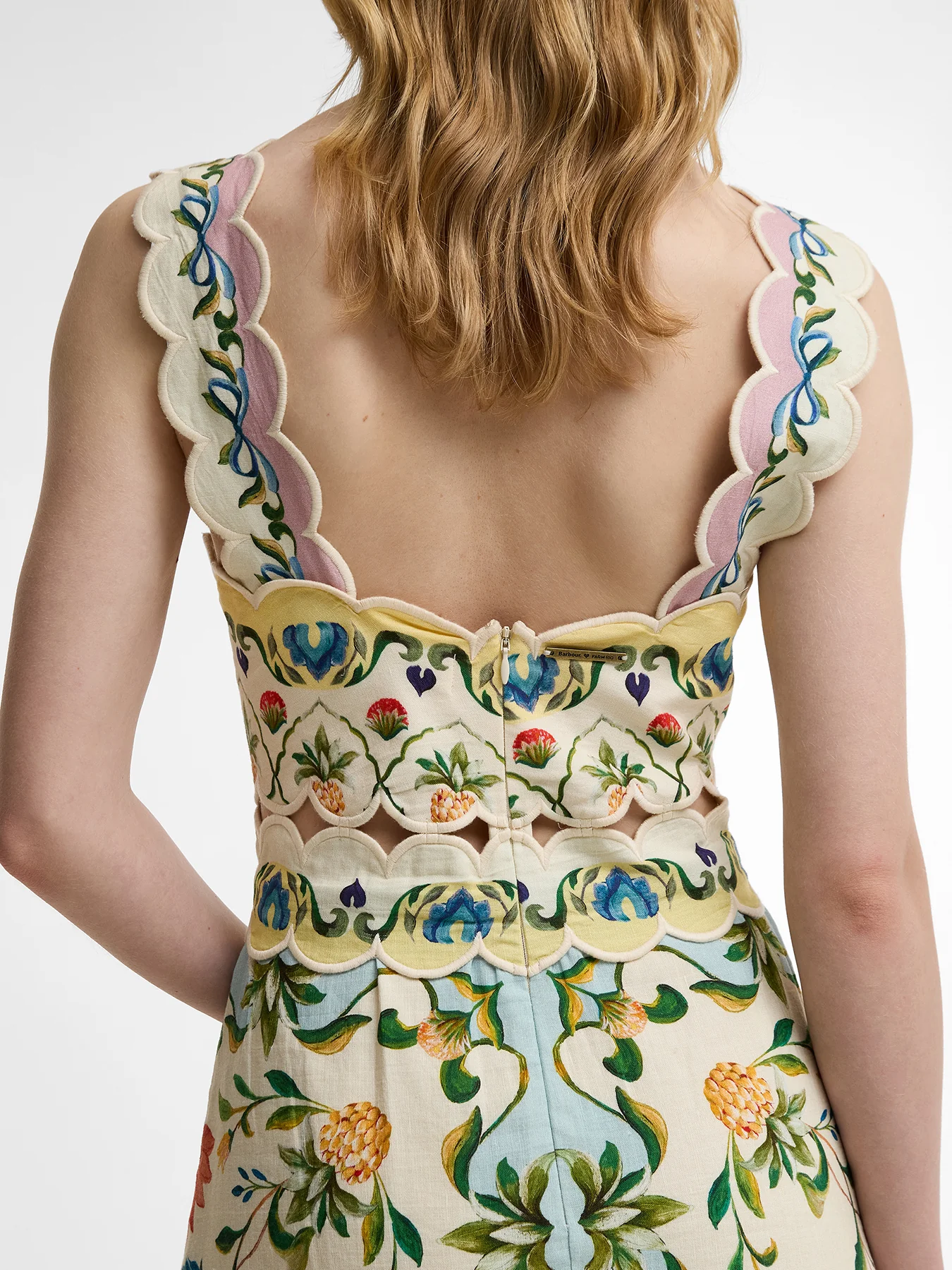 Barbour x Farm Rio Petal Dress Cream - Image 4