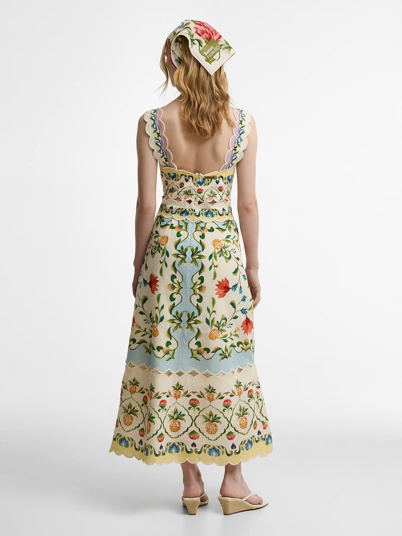 Barbour x Farm Rio Petal Dress Cream - Image 5