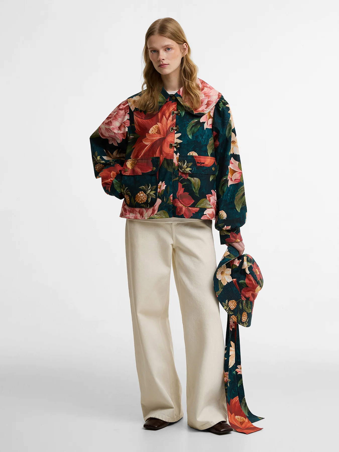 Barbour x Farm Rio Wild Flower Casual Jacket Navy - Image 2