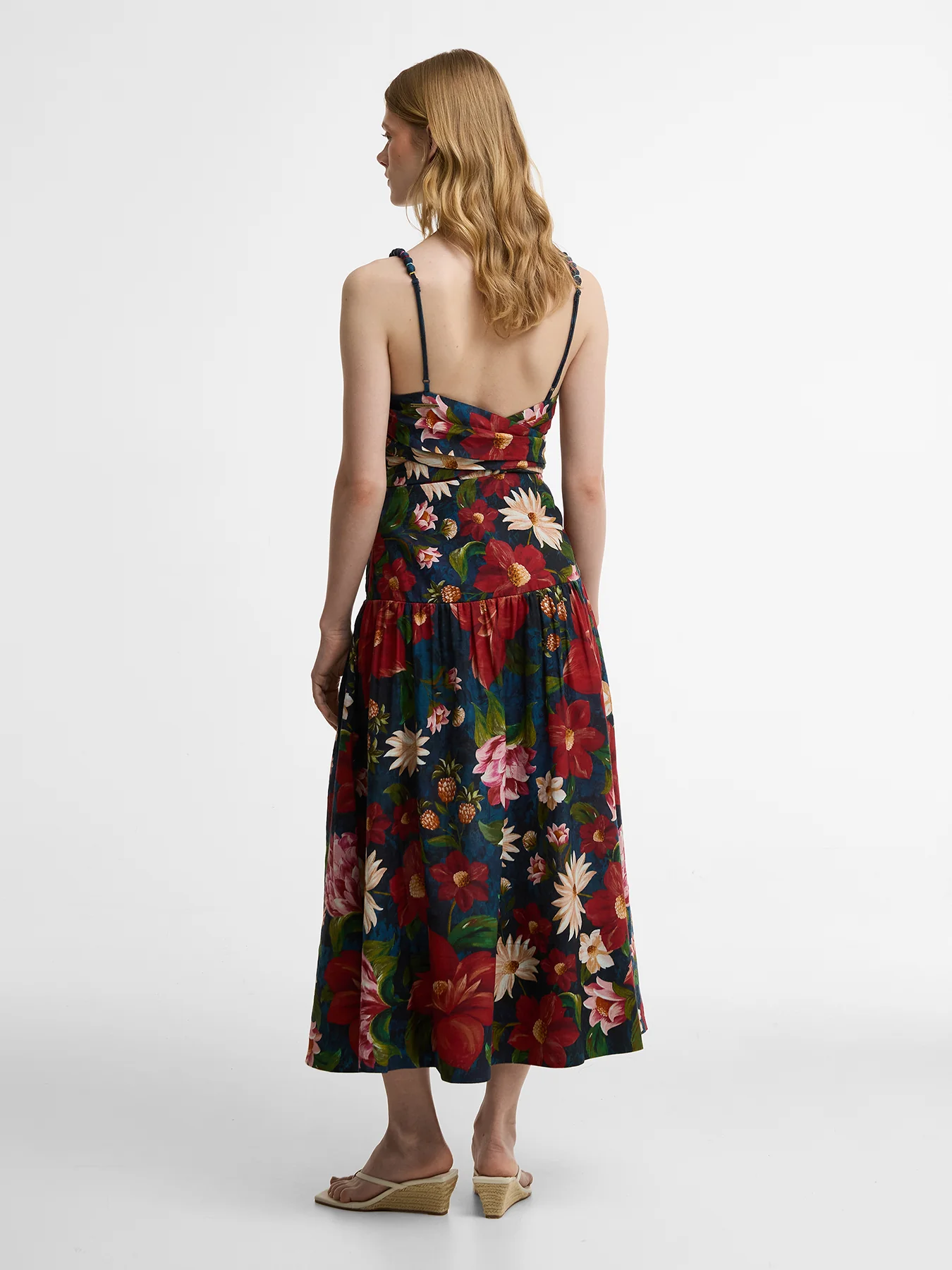 Barbour x Farm Rio Wild Flower Dress Navy - Image 5