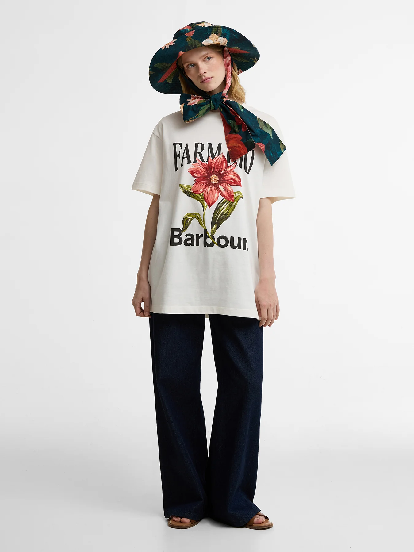 Barbour x Farm Rio Wild Flower T-Shirt Cream - Image 2
