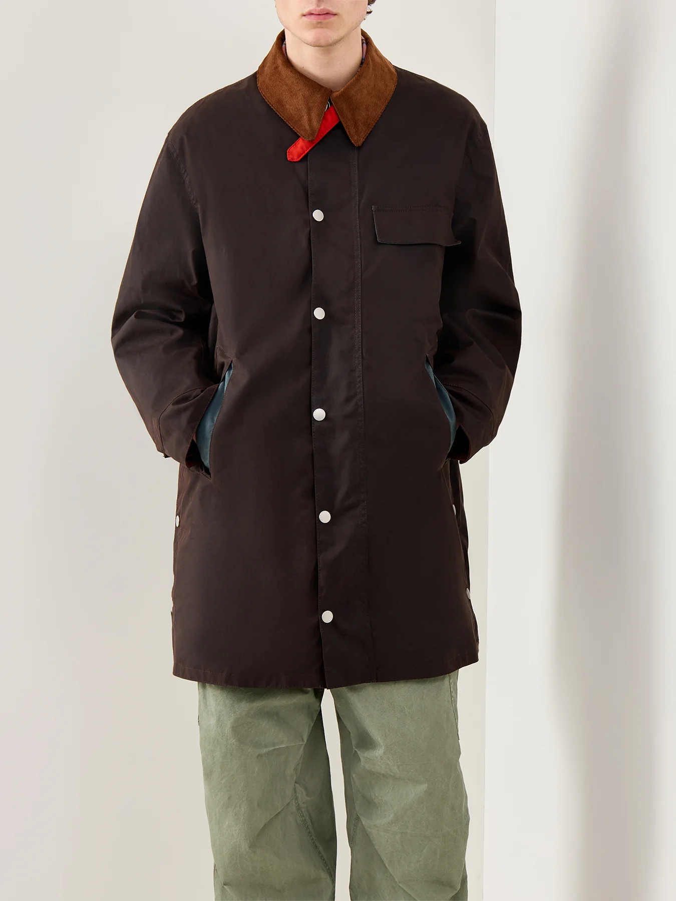 Mens Paul Smith Loves Barbour Beeston Wax Jacket Rustic - Image 4