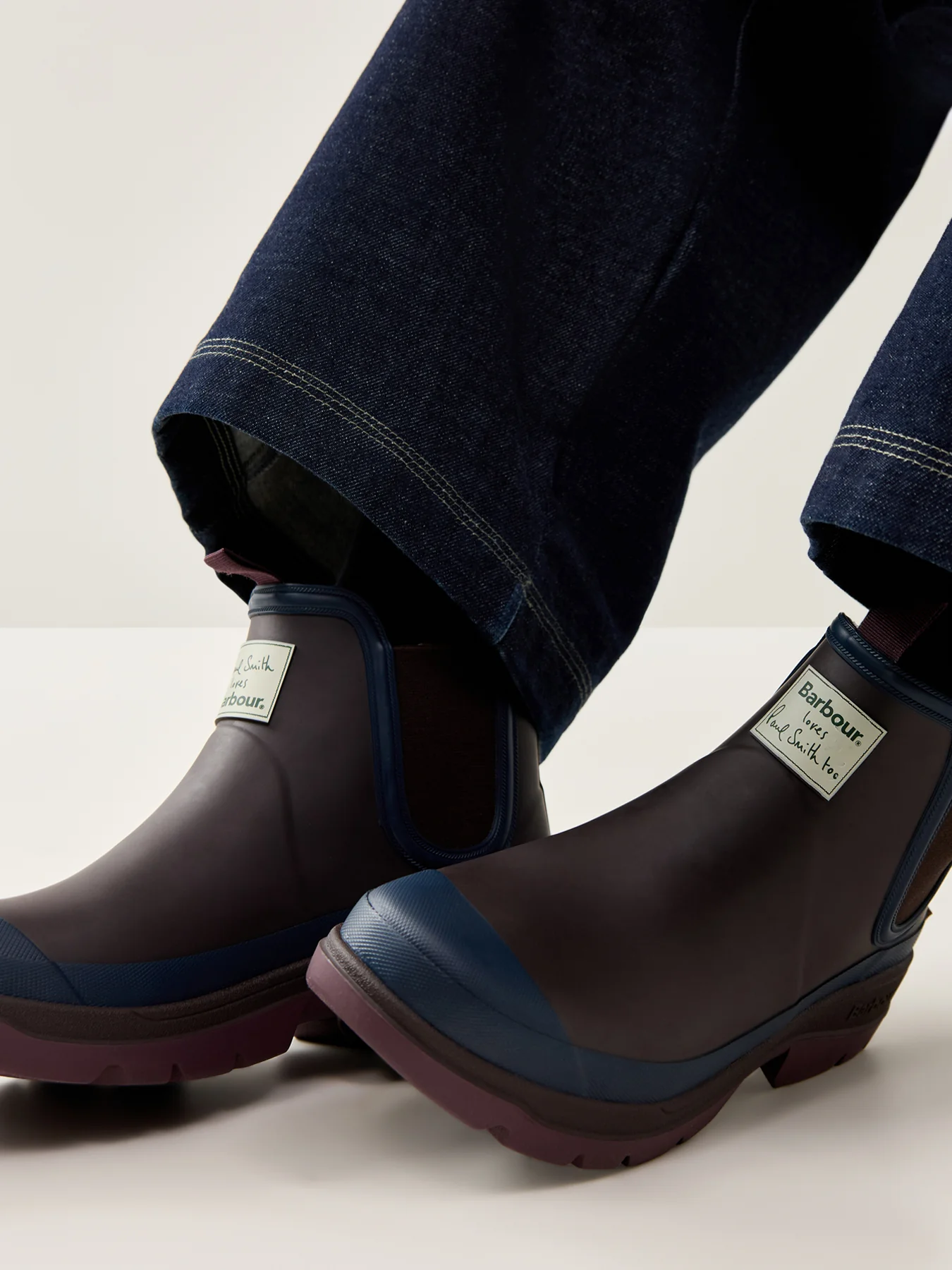 Paul Smith Loves Barbour Chelsea Wellington Boots Rustic - Image 2
