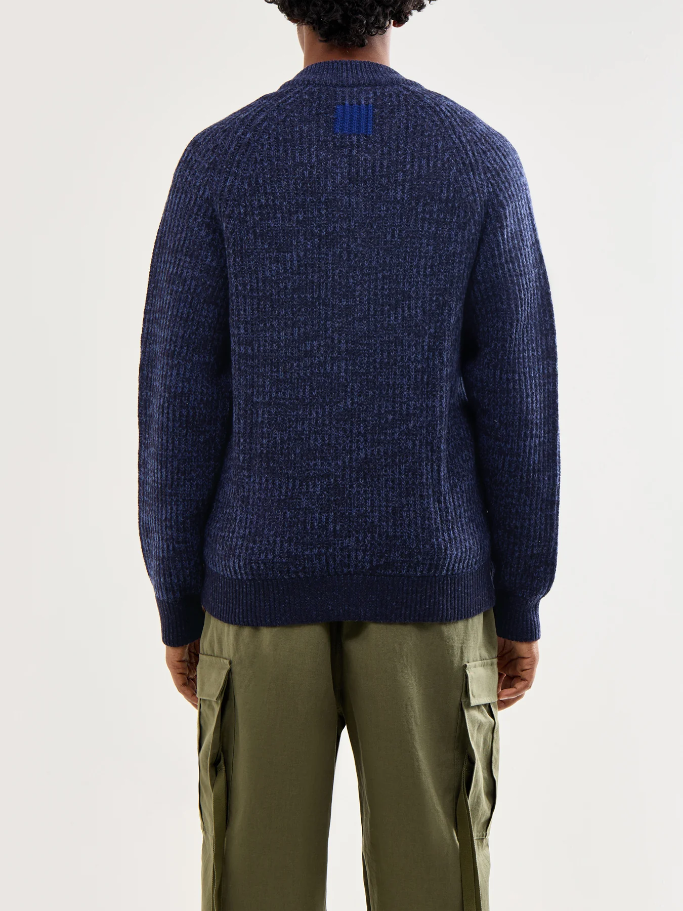 Knitted Bomber Jacket Navy - Image 5