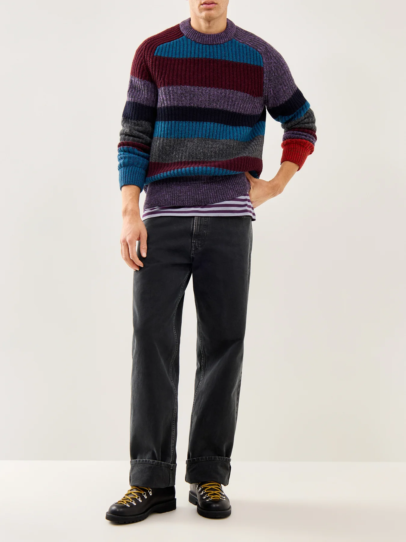 Paul Smith Loves Barbour Multi-Stripe Crew Neck Jumper - Image 2