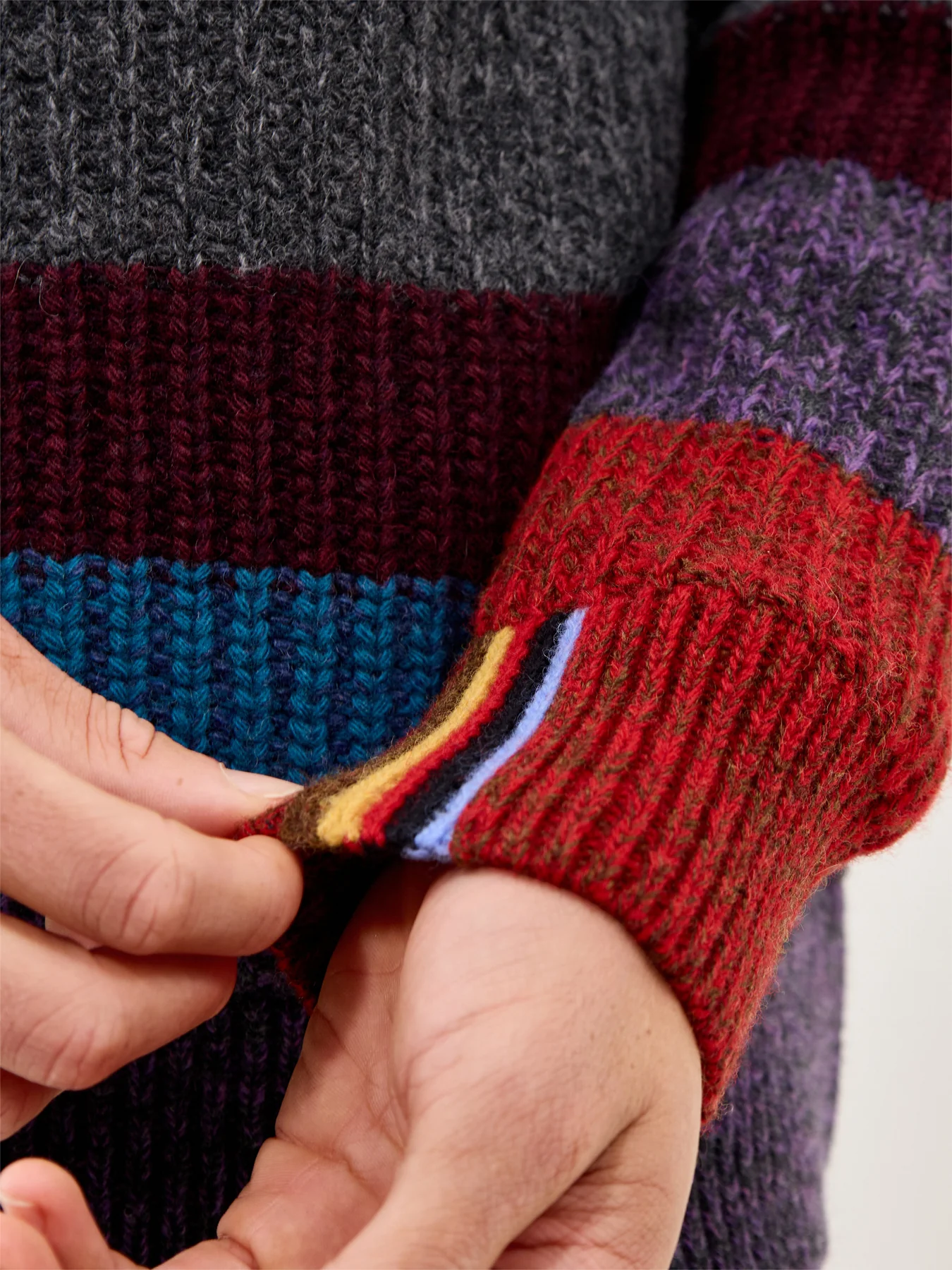 Paul Smith Loves Barbour Multi-Stripe Crew Neck Jumper - Image 3